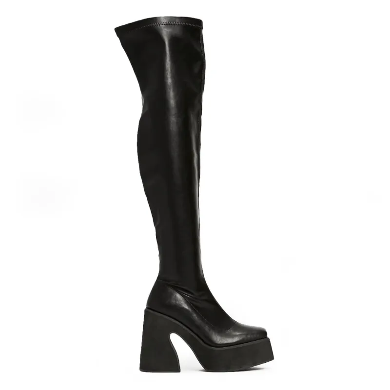Damar Over the Knee Faux Leather Boots sold by Koi Footwear