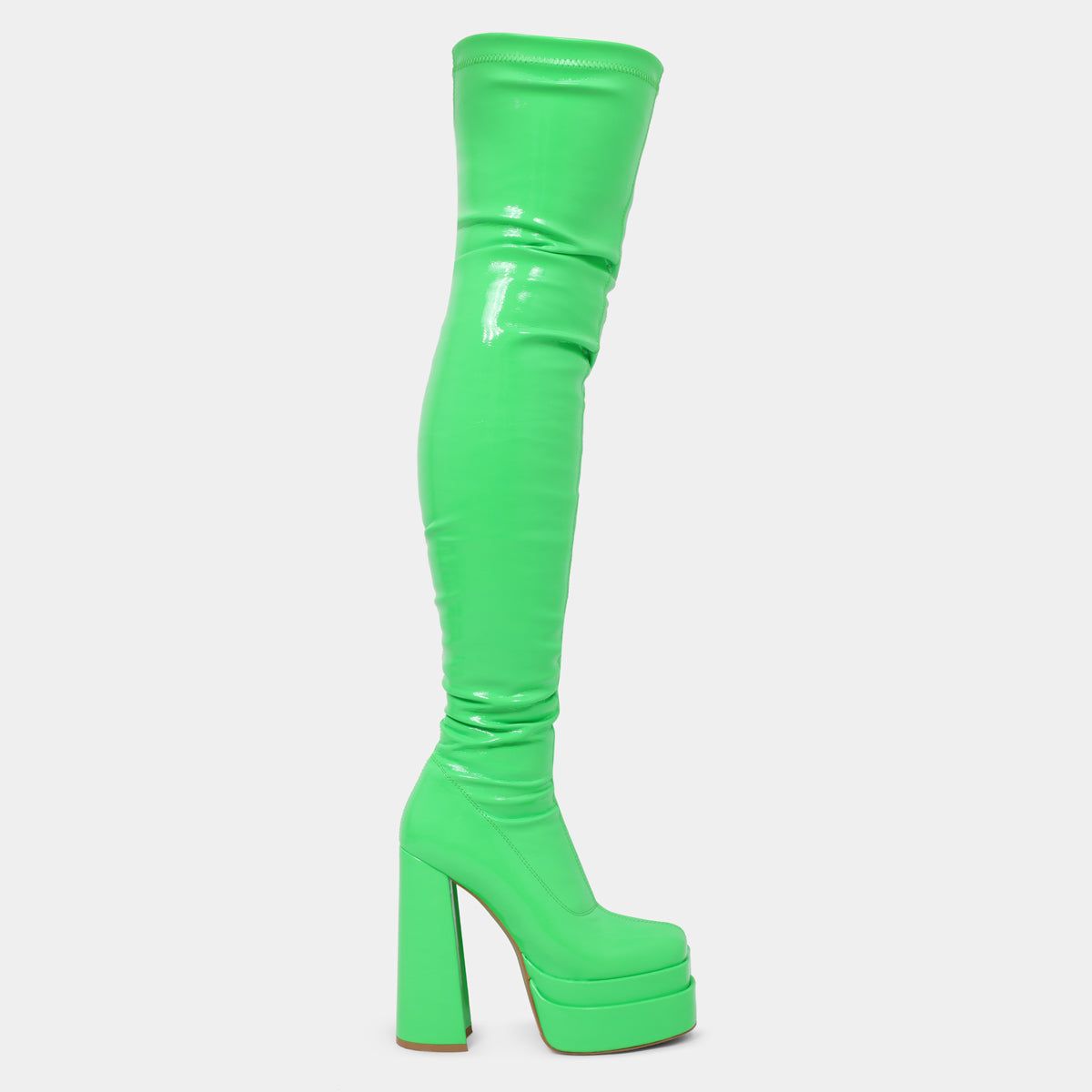 The Redemption Green Stretch Thigh High Boots sold by Koi Footwear product image thumbnail 2
