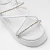 Monarch Strappy Diamante Sandals - White sold by Koi Footwear