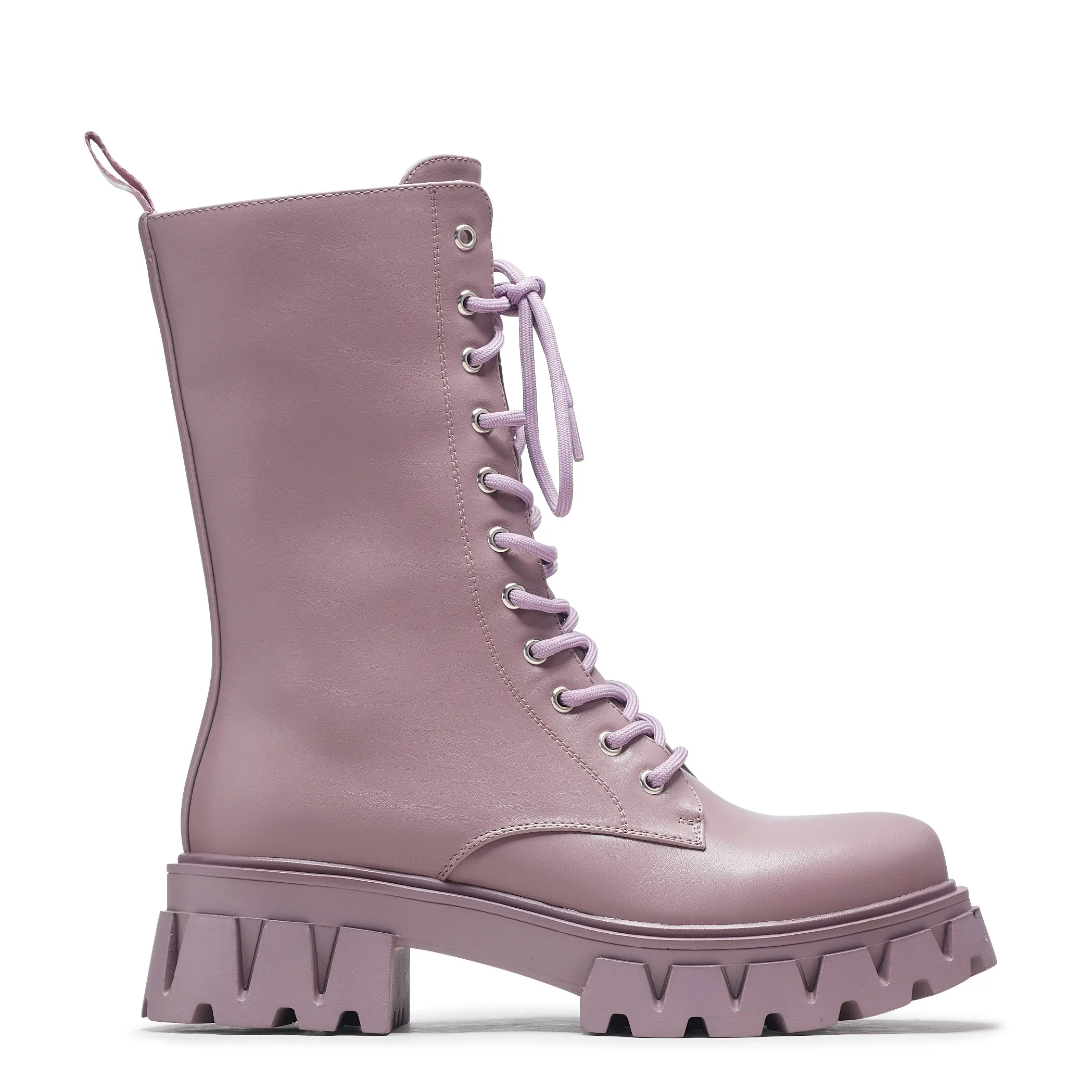 Siren Tall Lace Up Boots - Berry sold by Koi Footwear