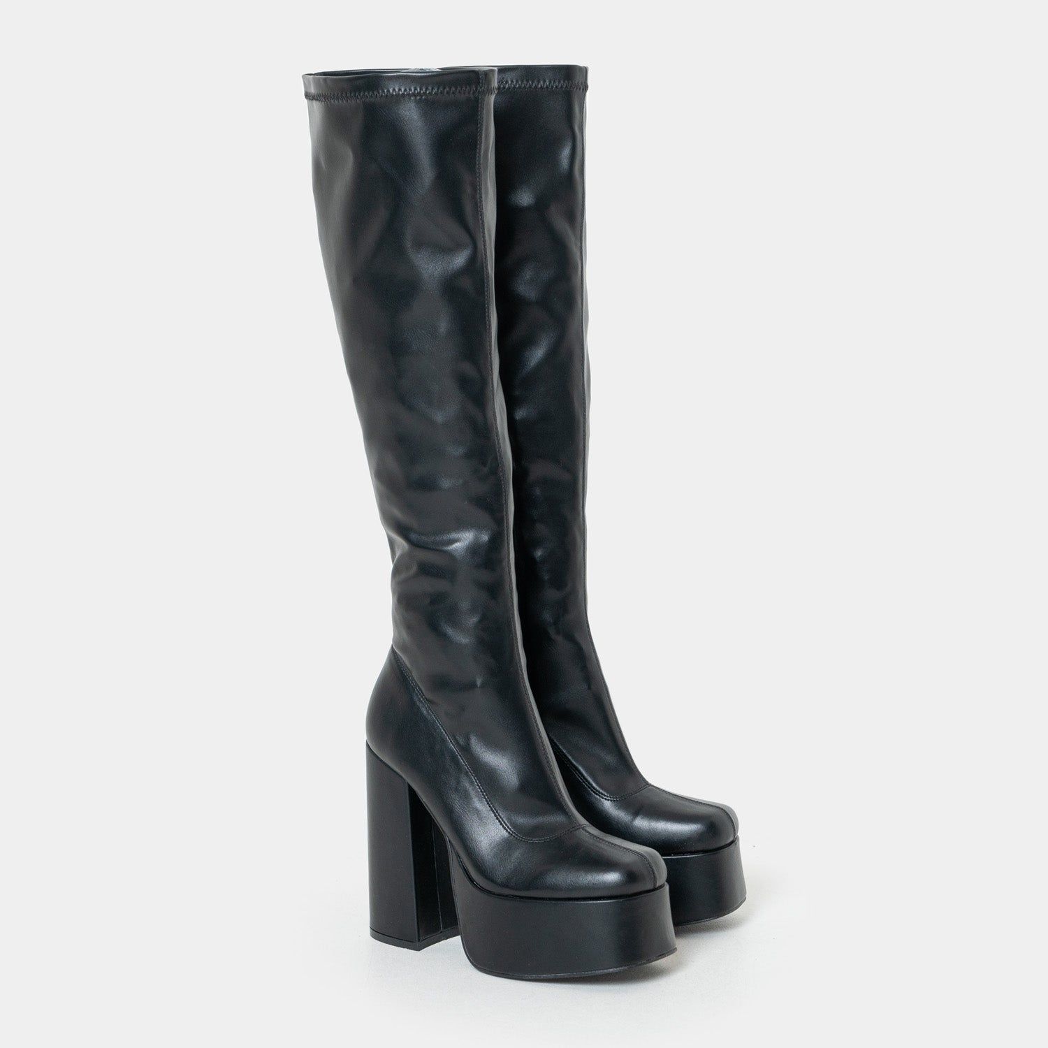Restless Riser Stretch Black Platform Long Boots sold by Koi Footwear product image thumbnail 3