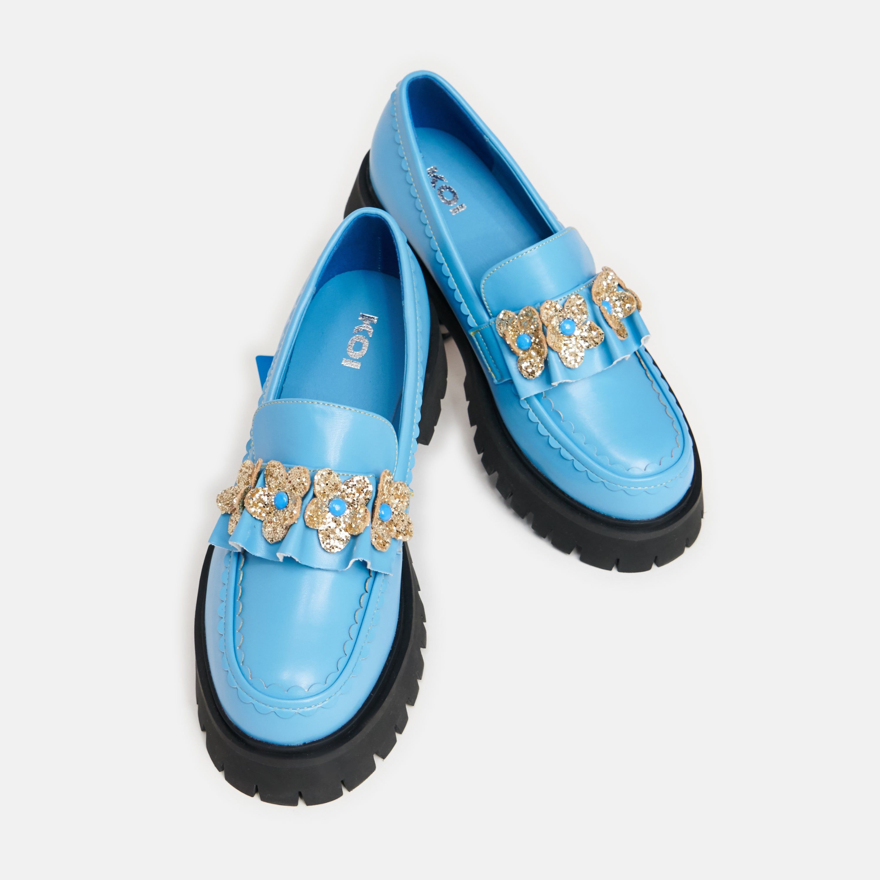 Sunset Leaves Blue Flower Loafers sold by Koi Footwear product image thumbnail 3