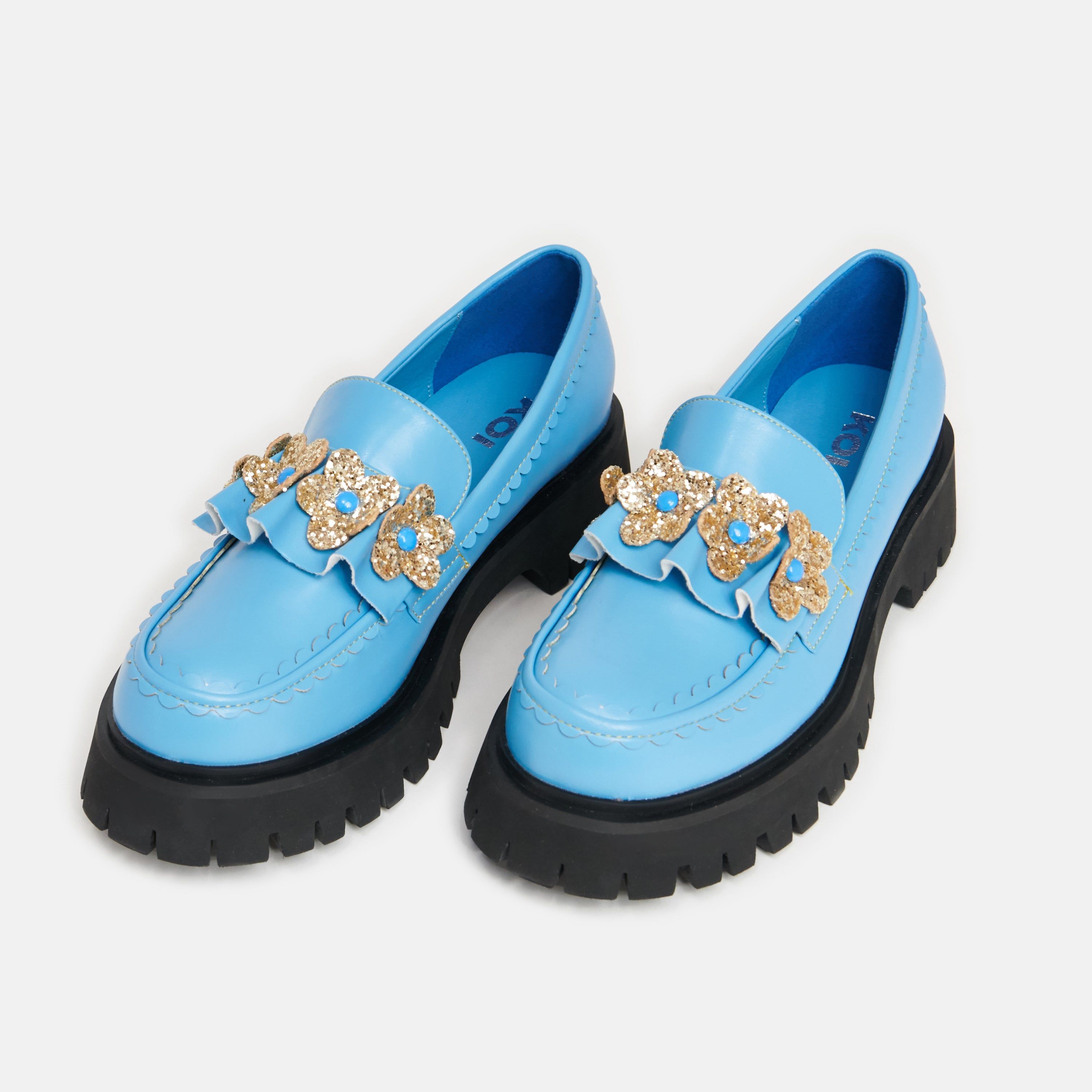 Sunset Leaves Blue Flower Loafers sold by Koi Footwear product image thumbnail 4