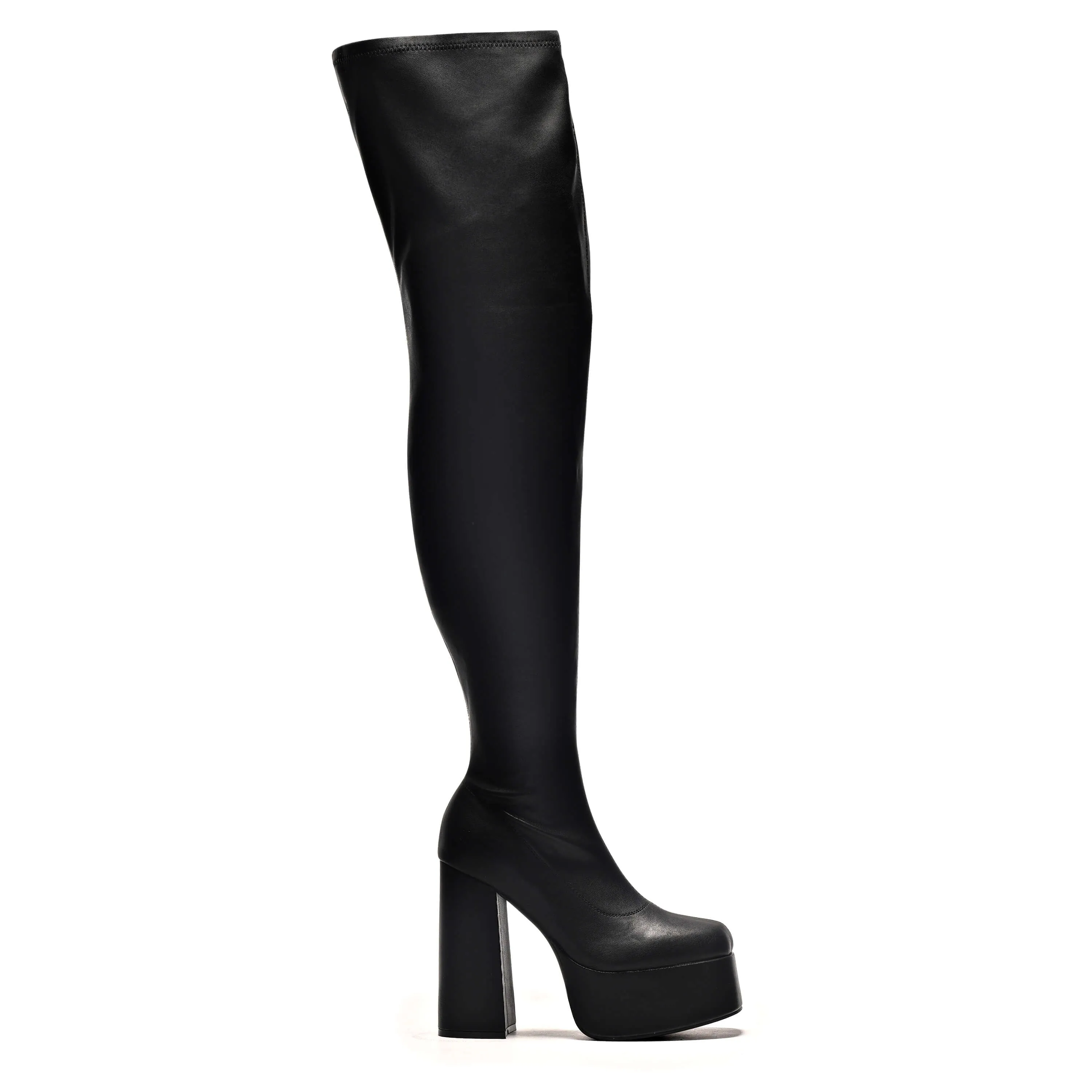 The Redemption Stretch Thigh High Boots sold by Koi Footwear