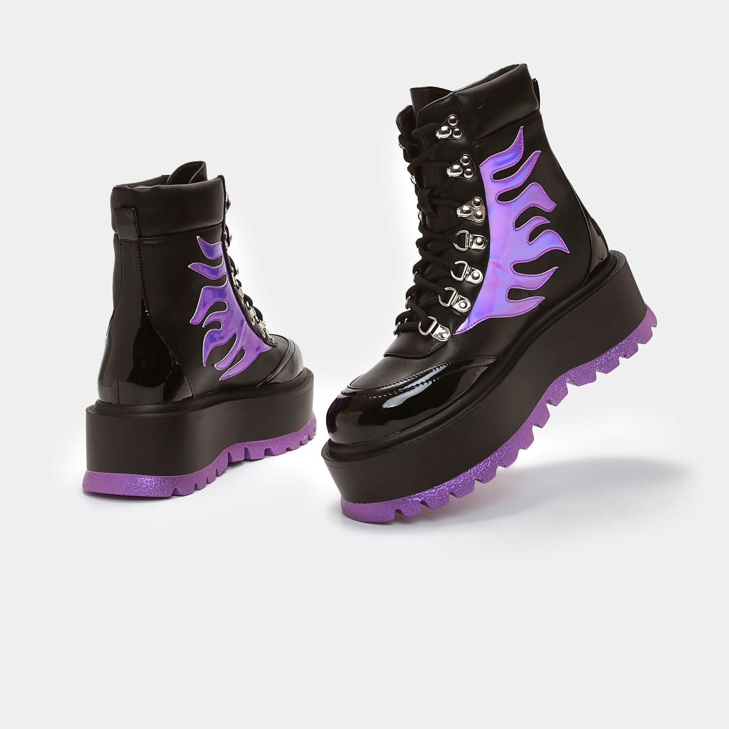 Helios Purple Hologram Flame Boots sold by Koi Footwear product image thumbnail 4