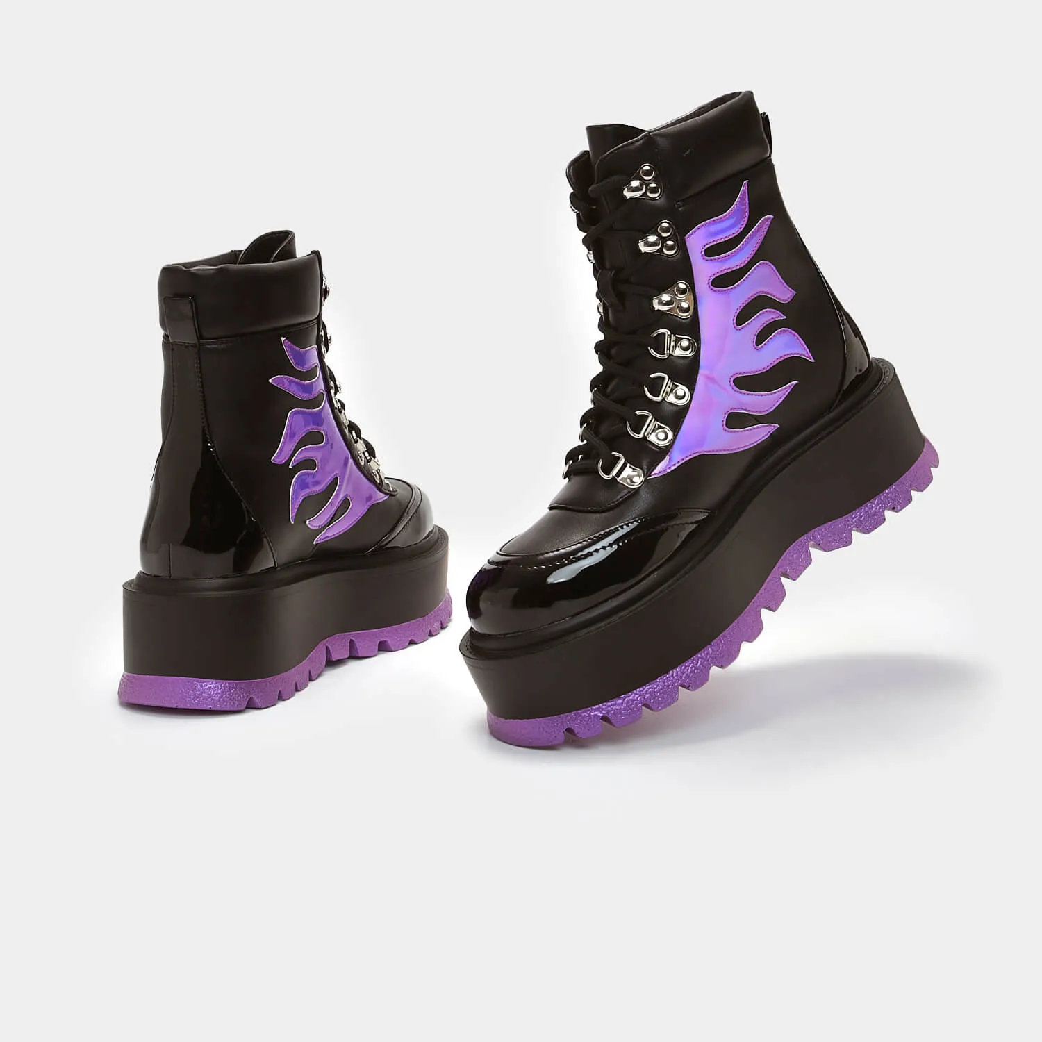 Helios Purple Hologram Flame Boots sold by Koi Footwear product image thumbnail 4