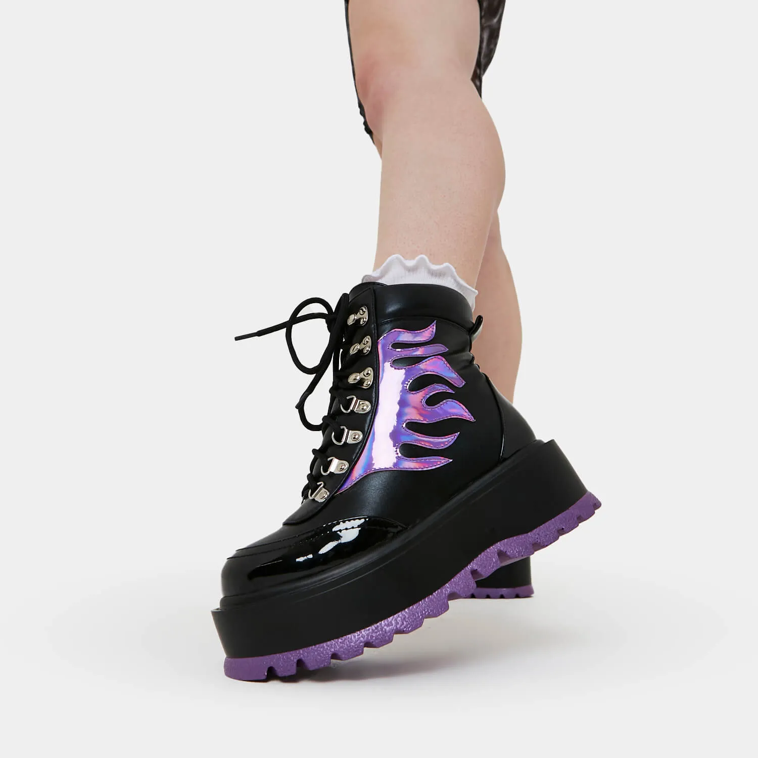 Helios Purple Hologram Flame Boots sold by Koi Footwear product image thumbnail 3