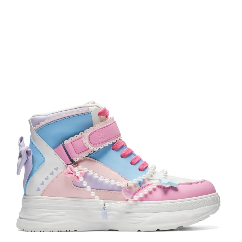Sugar Wishes Chunky Hi Top Trainers - Pastel Multi sold by Koi Footwear