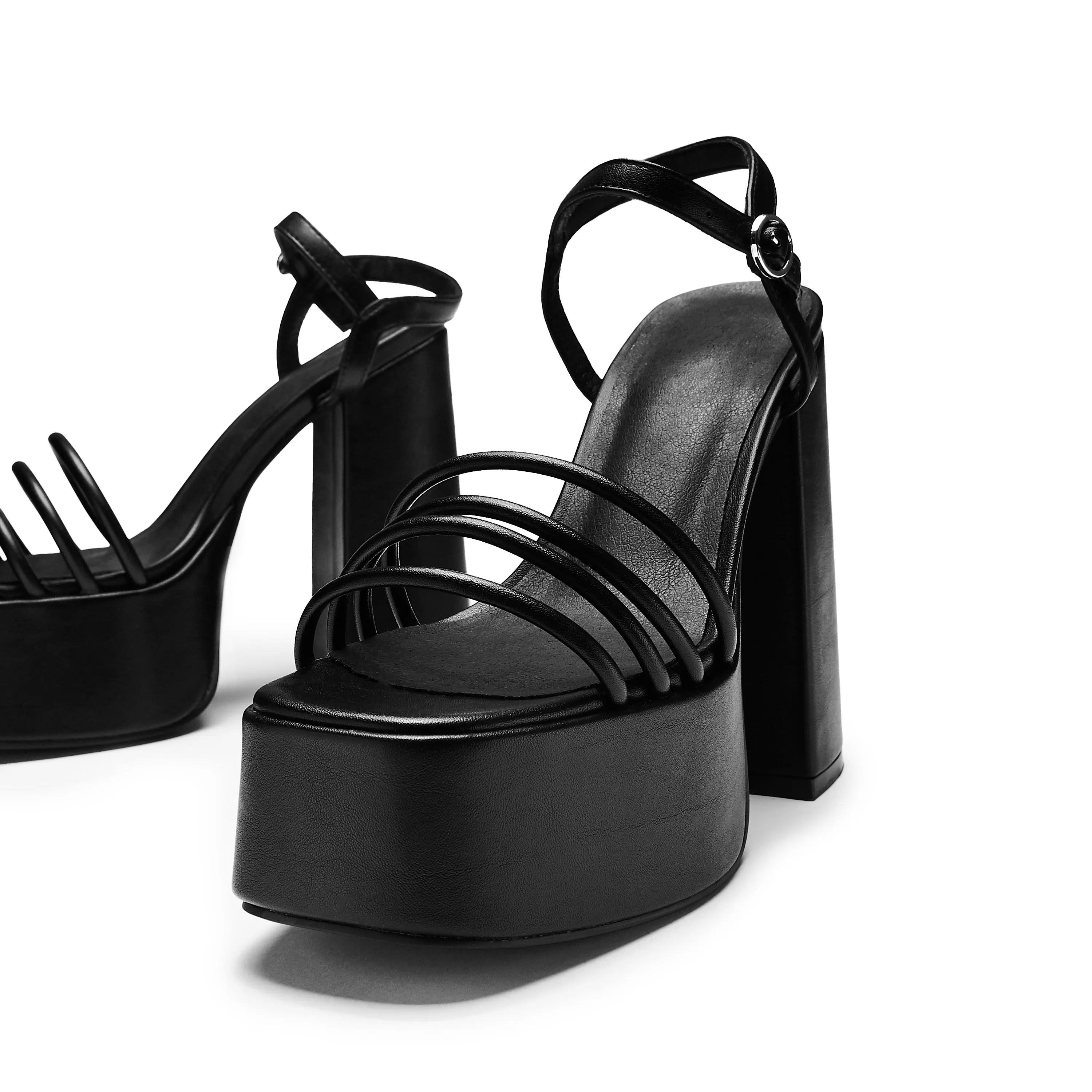 Cosette Black Platform Strappy Heels sold by Koi Footwear product image thumbnail 3