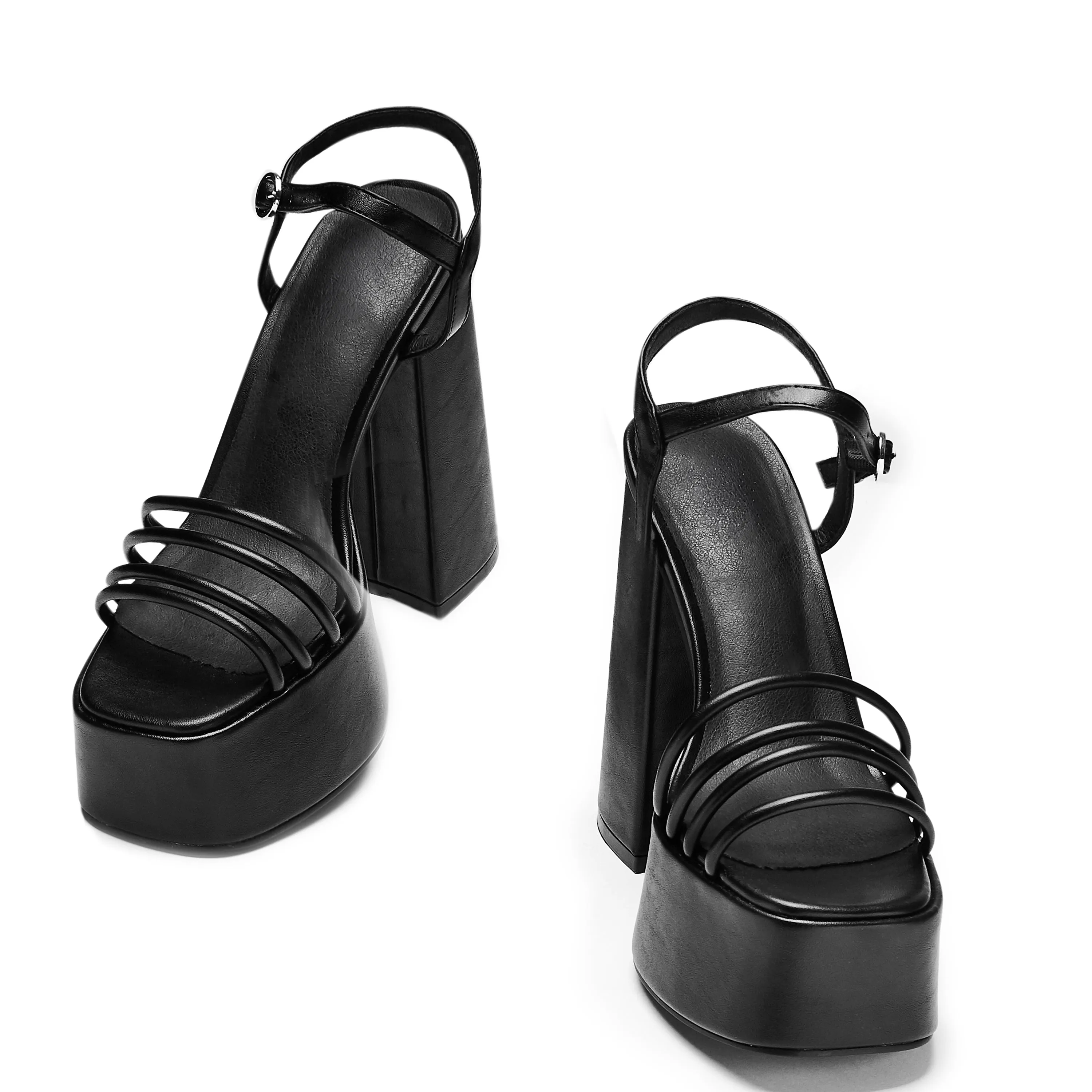 Cosette Black Platform Strappy Heels sold by Koi Footwear product image thumbnail 4
