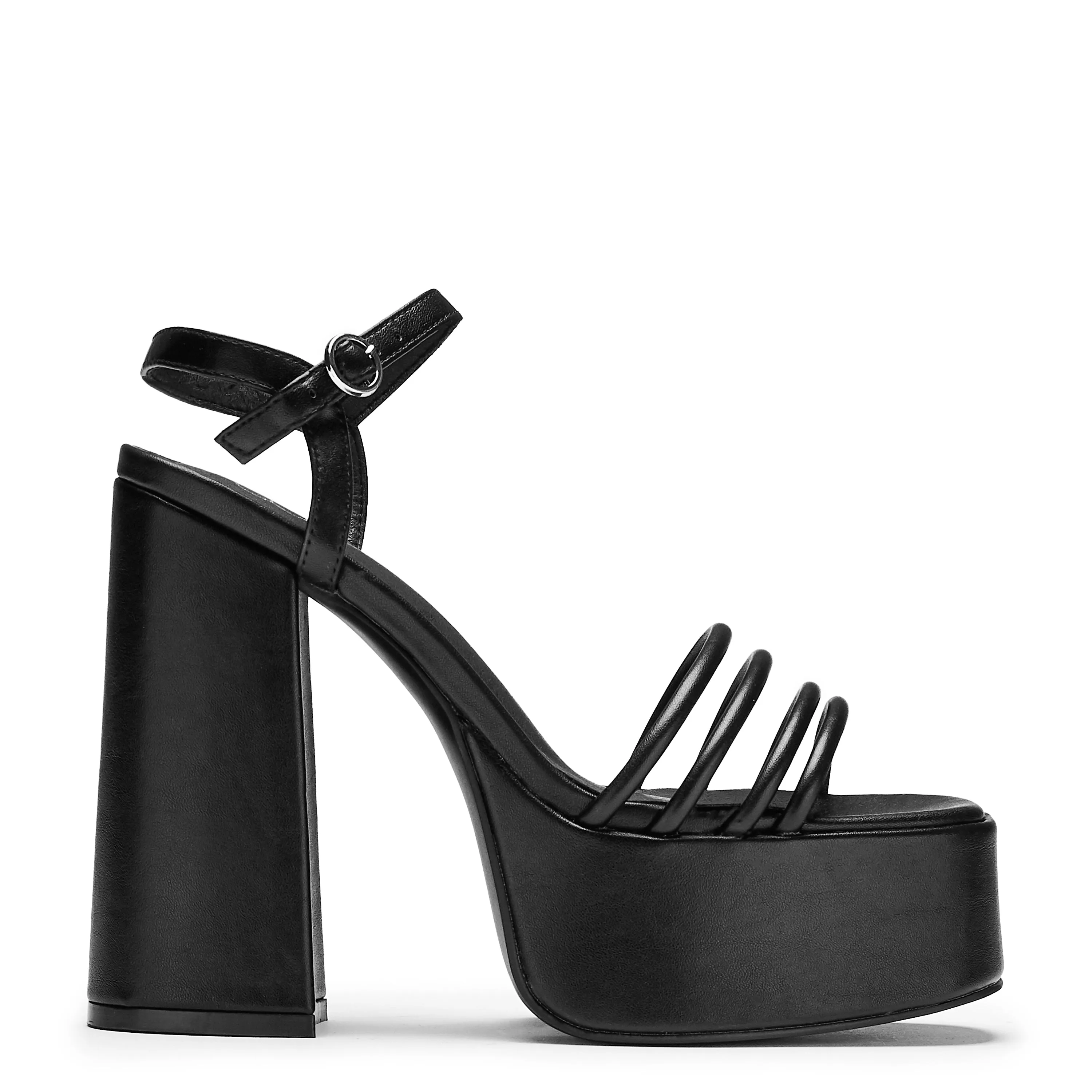 Cosette Black Platform Strappy Heels sold by Koi Footwear product image thumbnail 2