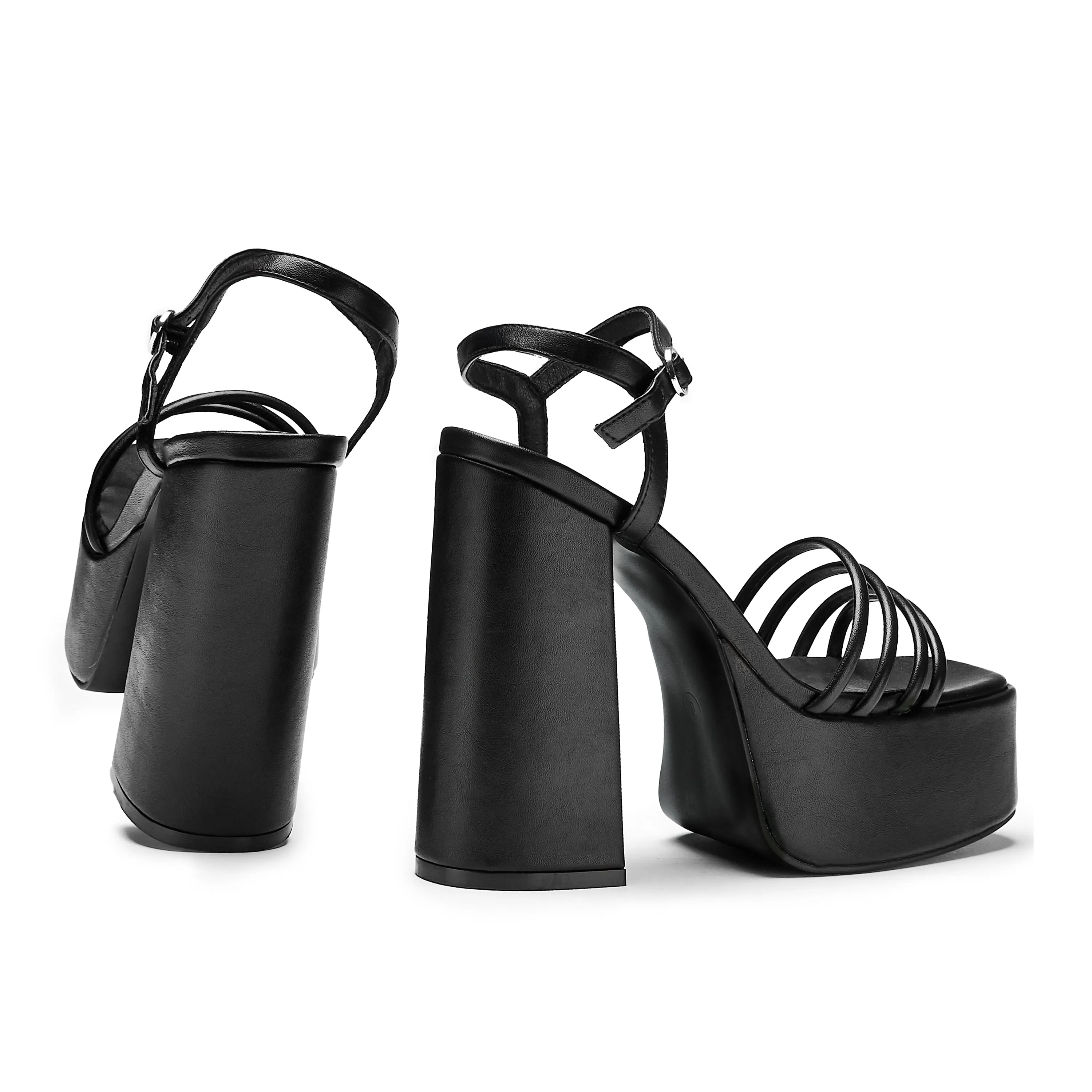 Cosette Black Platform Strappy Heels sold by Koi Footwear product image thumbnail 5