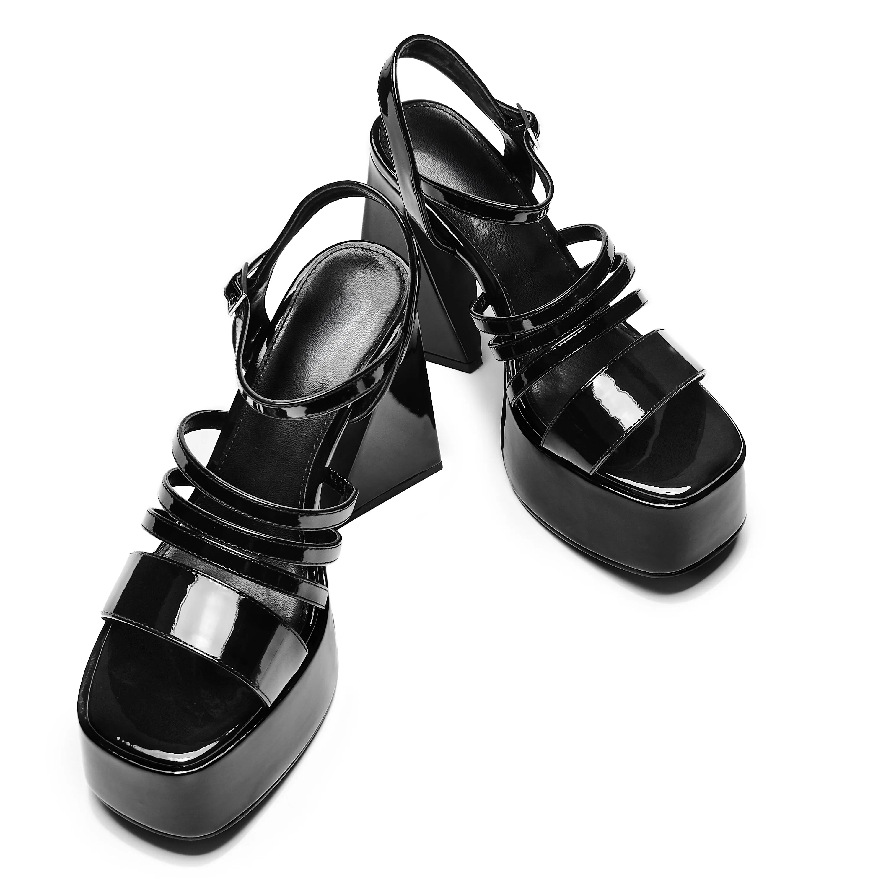 Dynasty All Black Platform Strappy Heels sold by Koi Footwear product image thumbnail 4