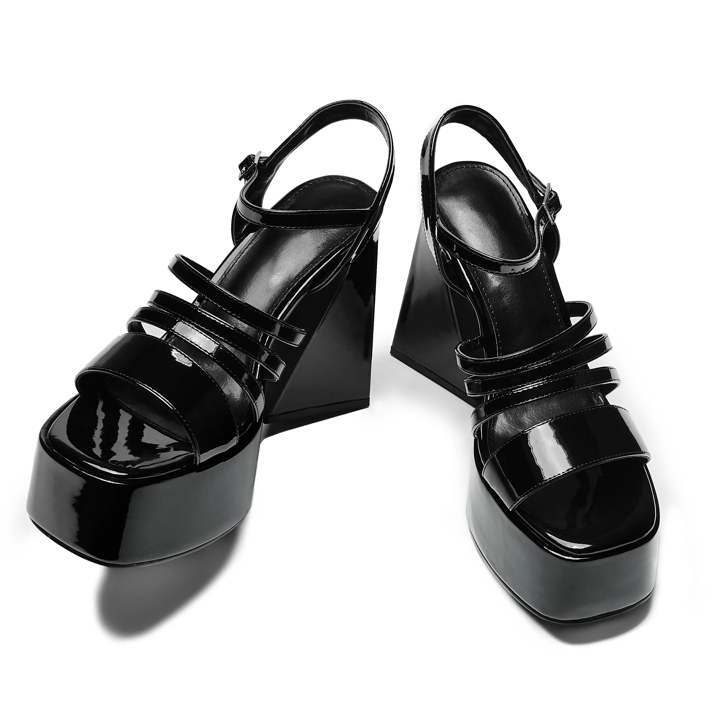Dynasty All Black Platform Strappy Heels sold by Koi Footwear product image thumbnail 5