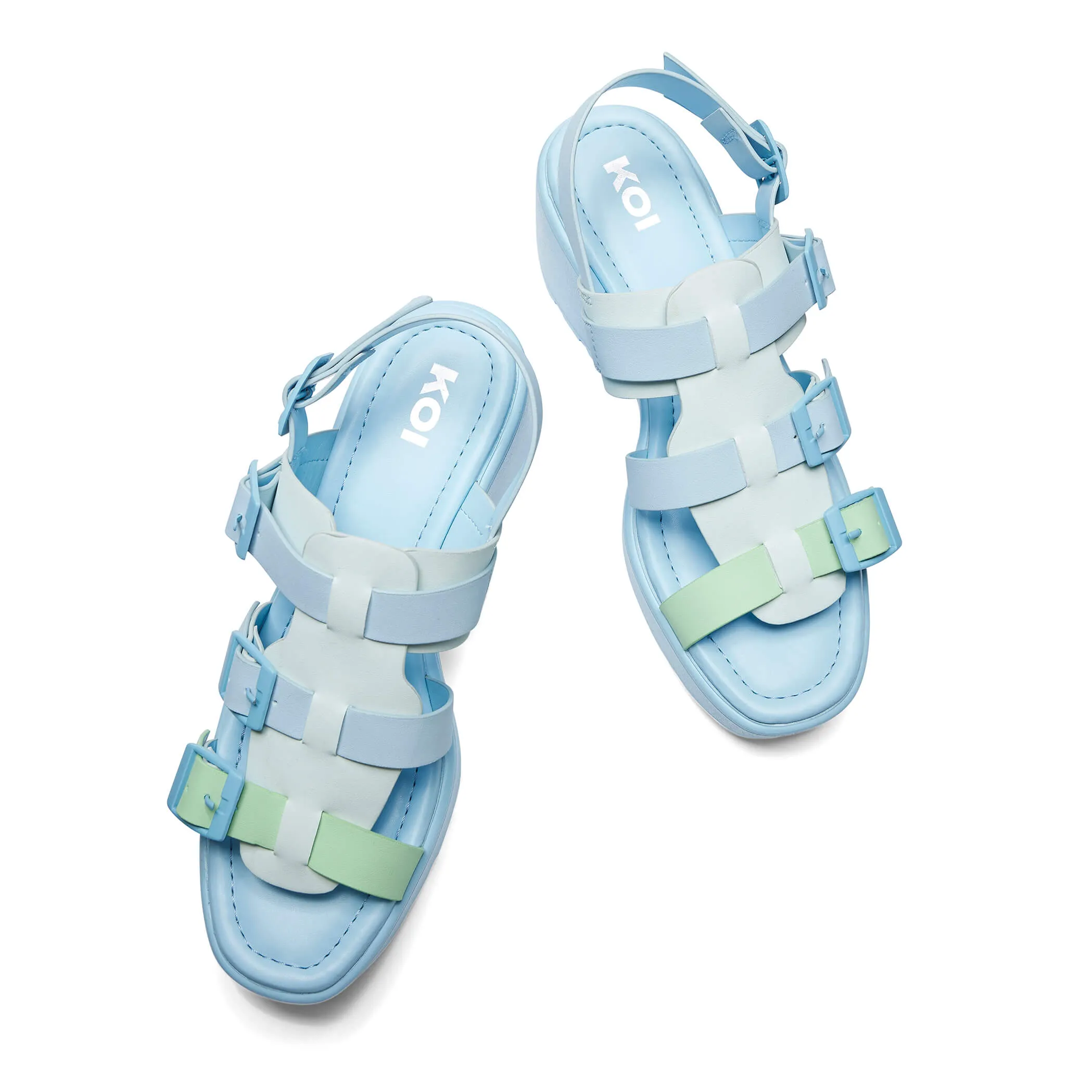 Sugar Season Chunky Buckle Sandals - Blue sold by Koi Footwear product image thumbnail 4