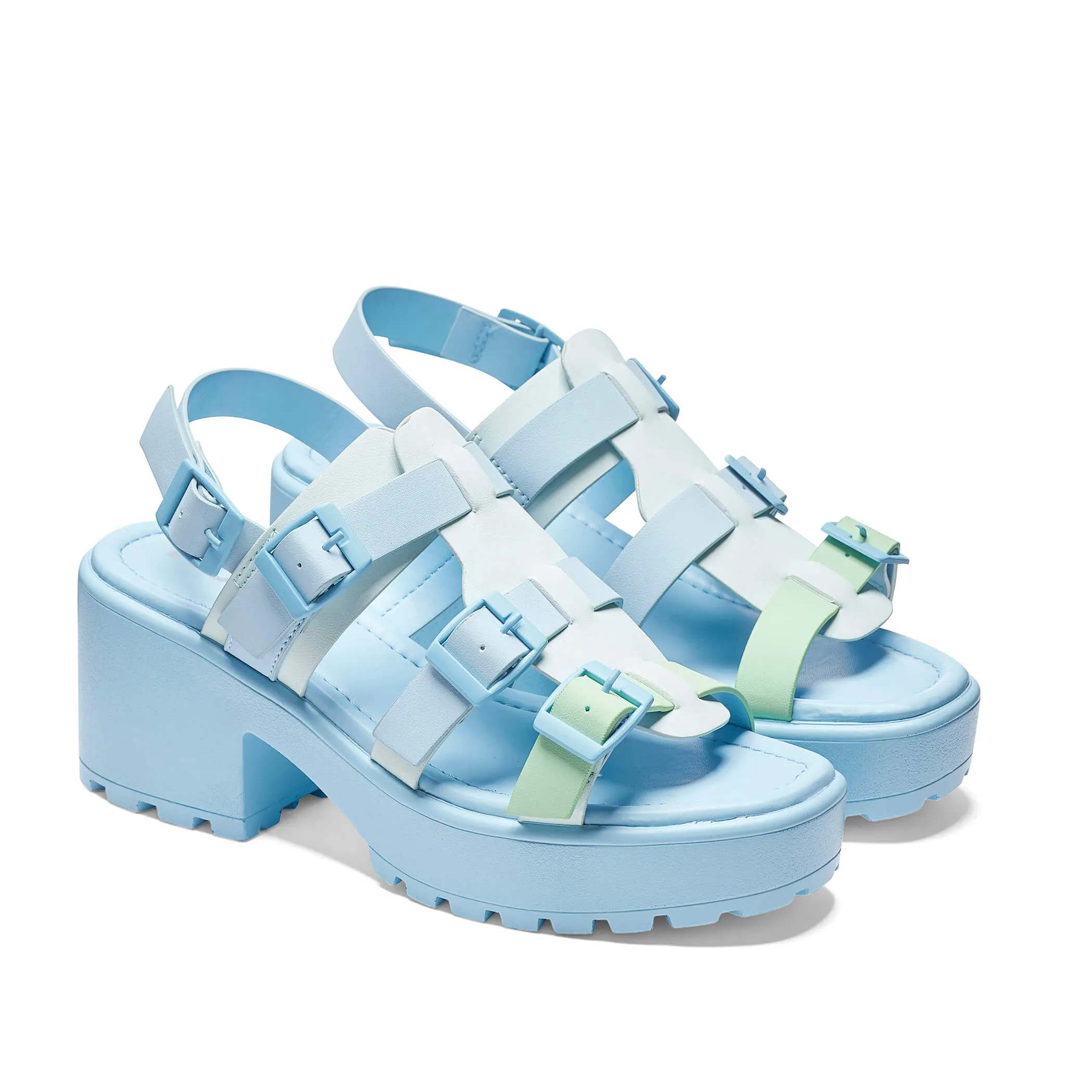 Sugar Season Chunky Buckle Sandals - Blue sold by Koi Footwear product image thumbnail 3