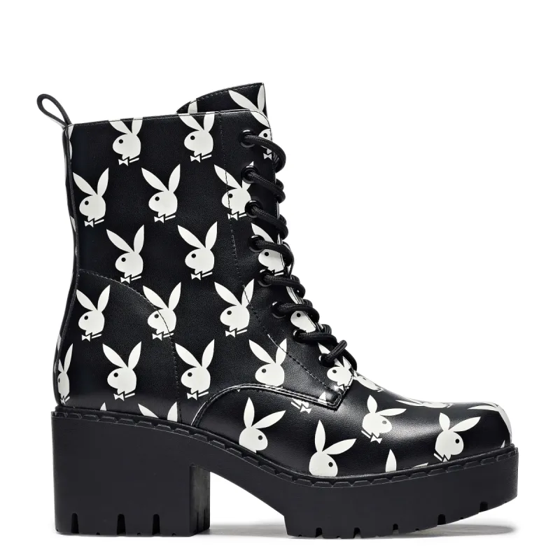Playboy Reprise White Switch Boots sold by Koi Footwear