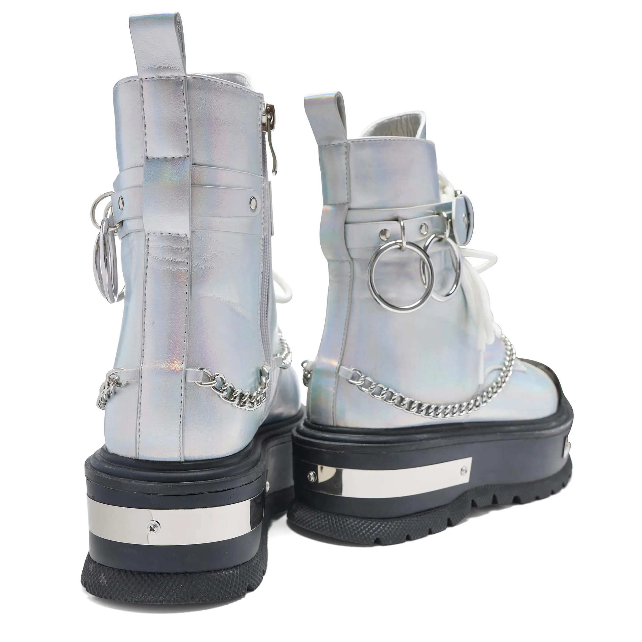 Borin Hardware Platform Boots - Silver Hologram sold by Koi Footwear product image thumbnail 5