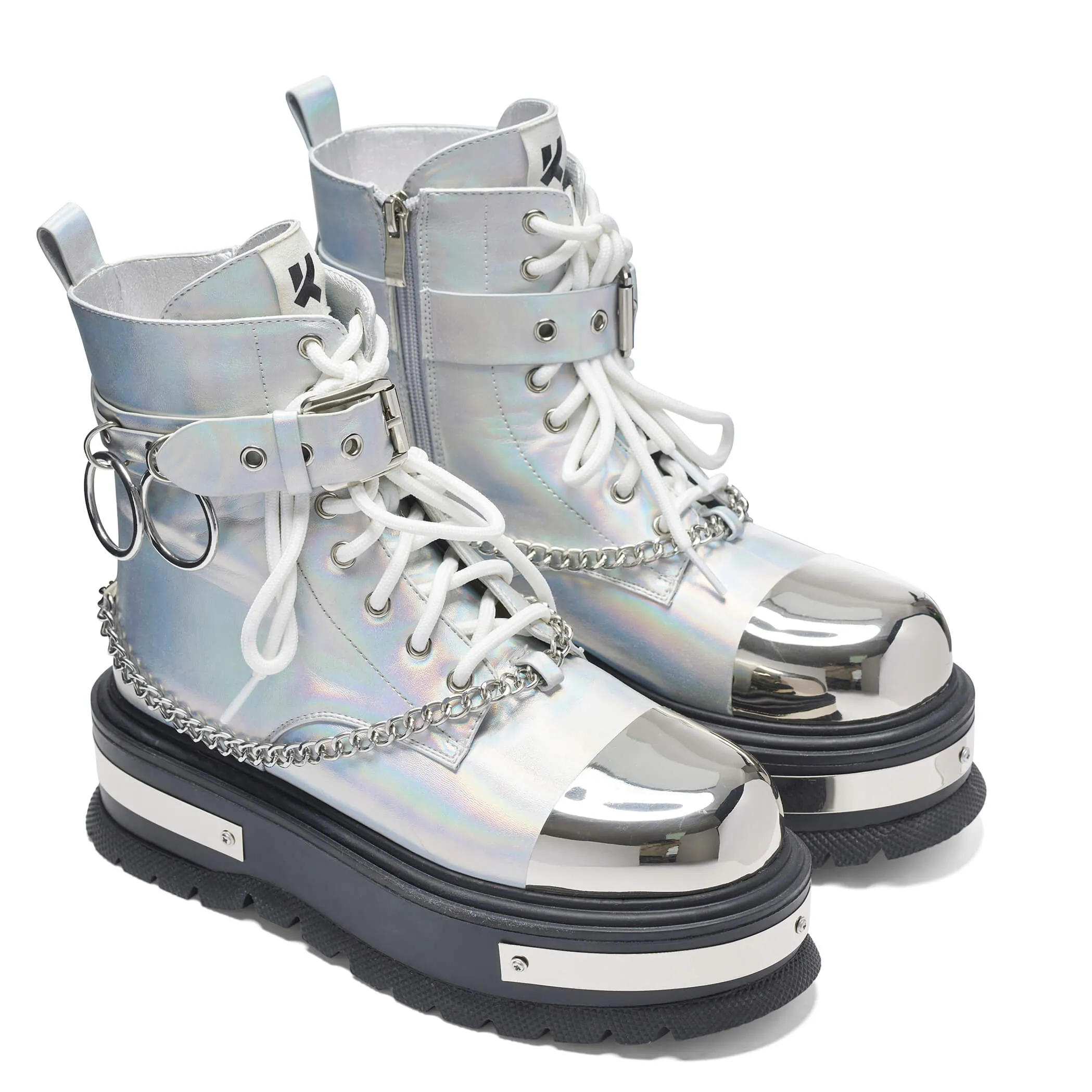 Borin Hardware Platform Boots - Silver Hologram sold by Koi Footwear product image thumbnail 3