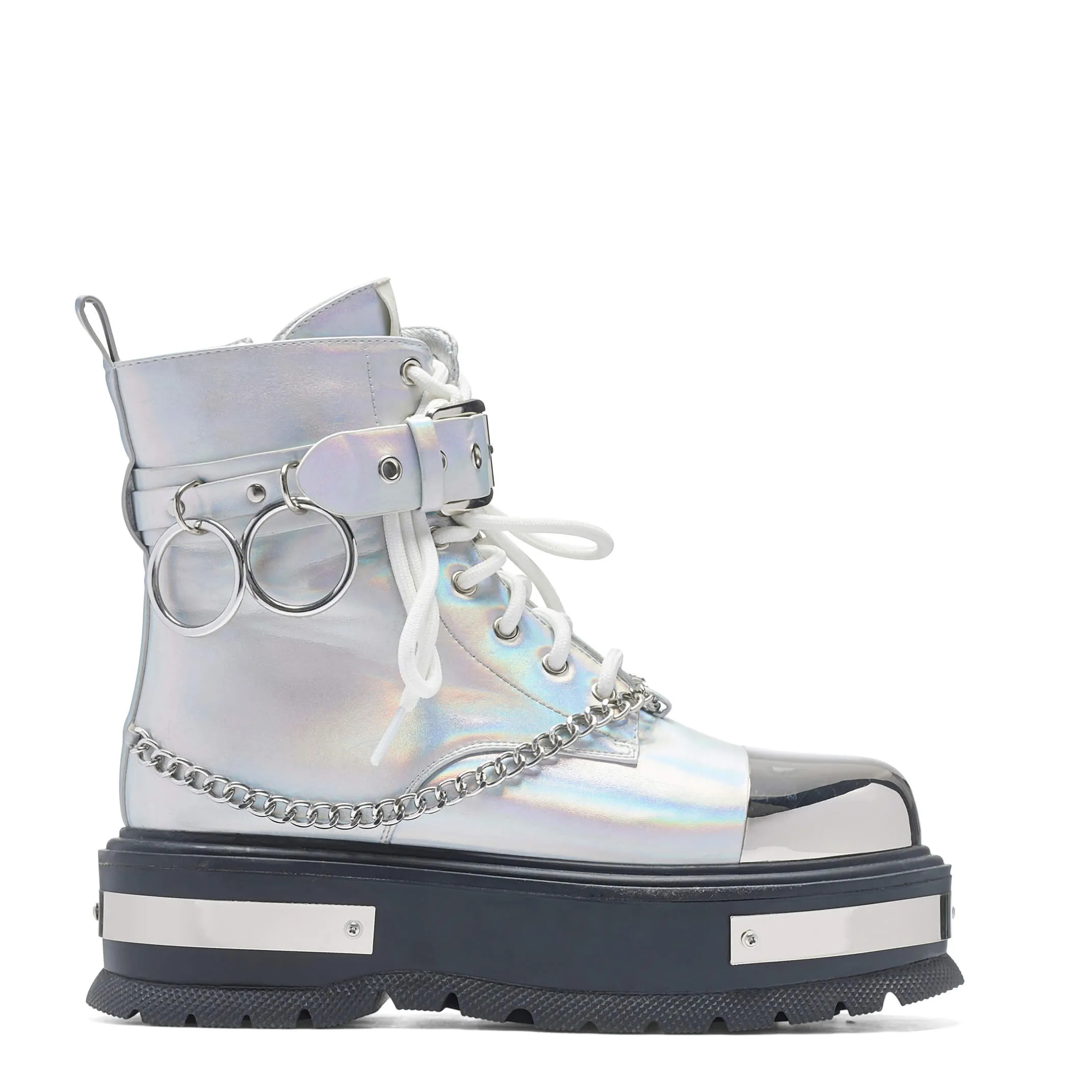 Borin Hardware Platform Boots - Silver Hologram sold by Koi Footwear product image thumbnail 2