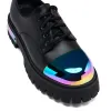 Shelob Rainbow Metal Toe Cap Lace Up Shoes - Black sold by Koi Footwear