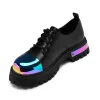 Shelob Rainbow Metal Toe Cap Lace Up Shoes - Black sold by Koi Footwear