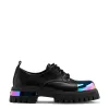 Shelob Rainbow Metal Toe Cap Lace Up Shoes - Black sold by Koi Footwear