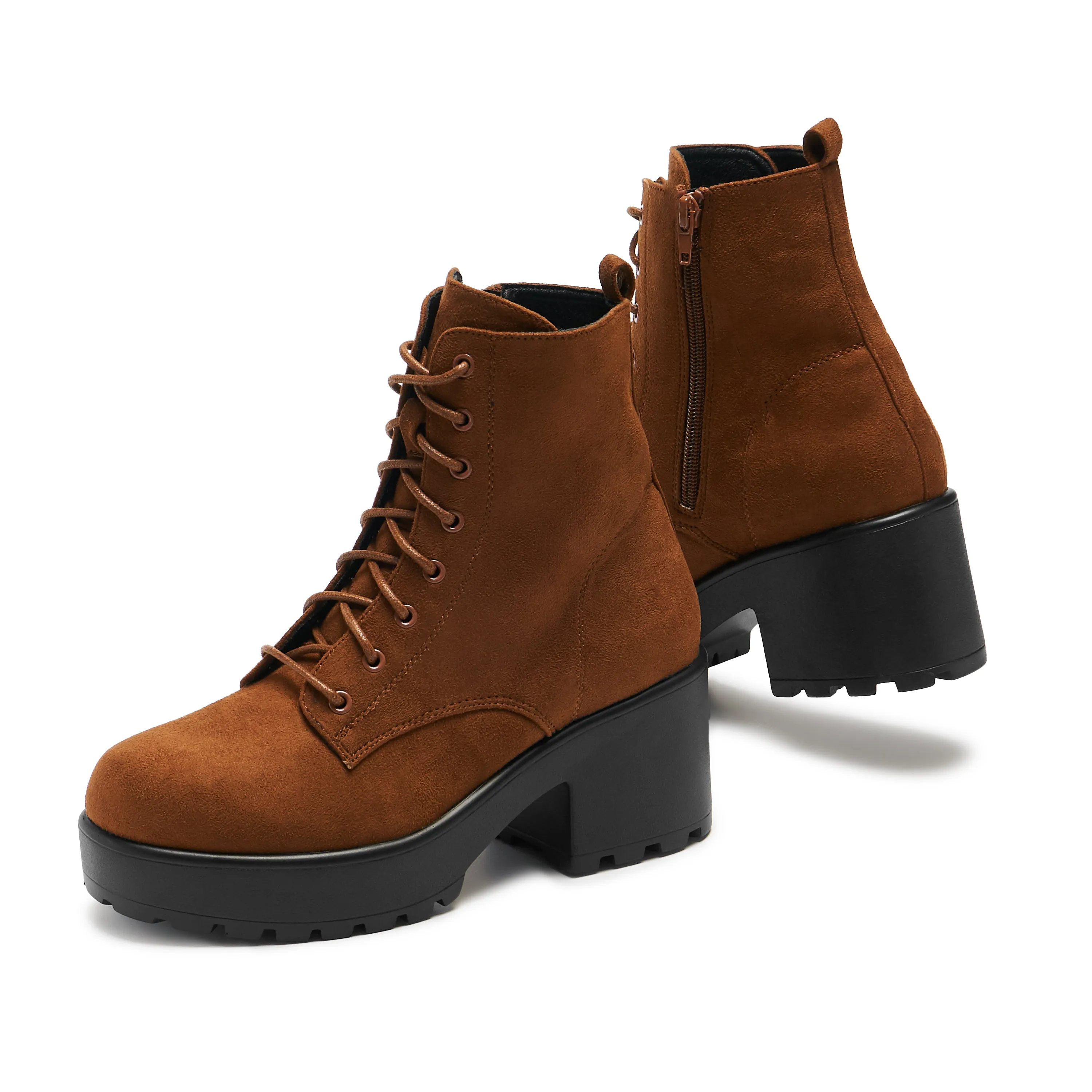 Gin Silt Brown Suede Platform Military Boots sold by Koi Footwear product image thumbnail 5