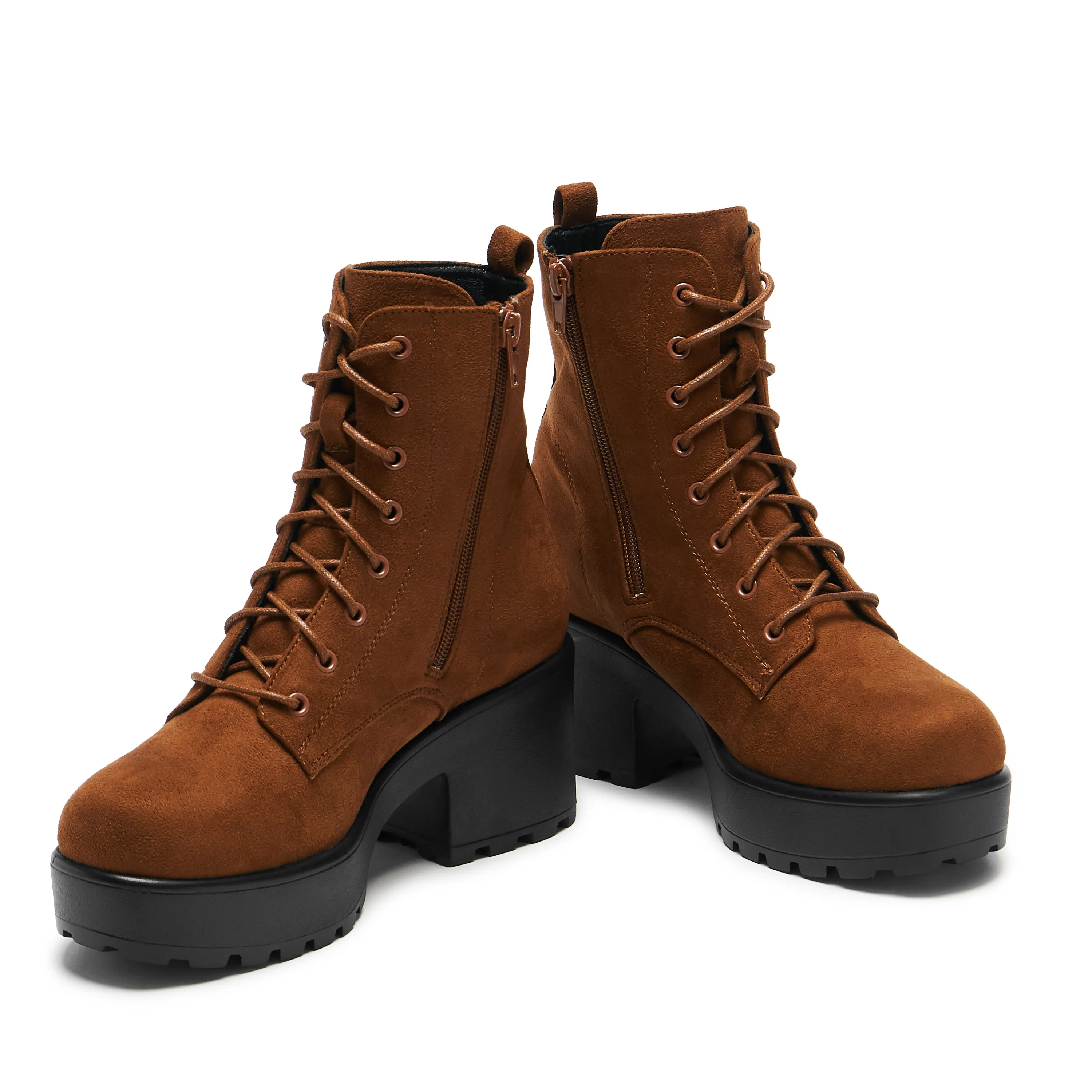 Gin Silt Brown Suede Platform Military Boots sold by Koi Footwear product image thumbnail 4