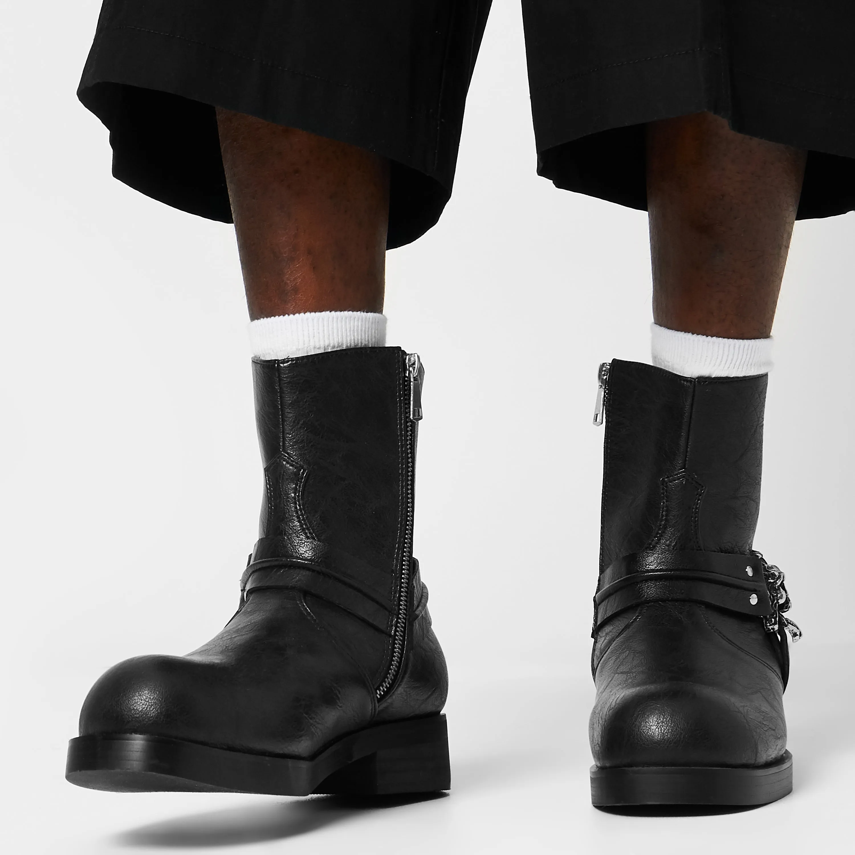 Legion Men's Stacked Hardware Biker Boots - Vintage Black sold by Koi Footwear product image thumbnail 5