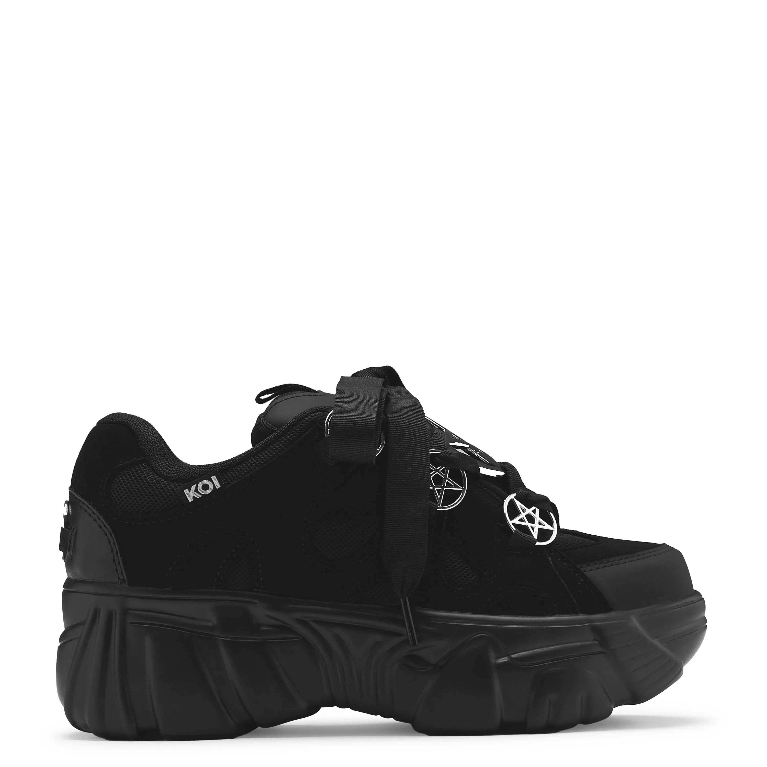 Necromancer Chunky Platform Trainers - Black sold by Koi Footwear