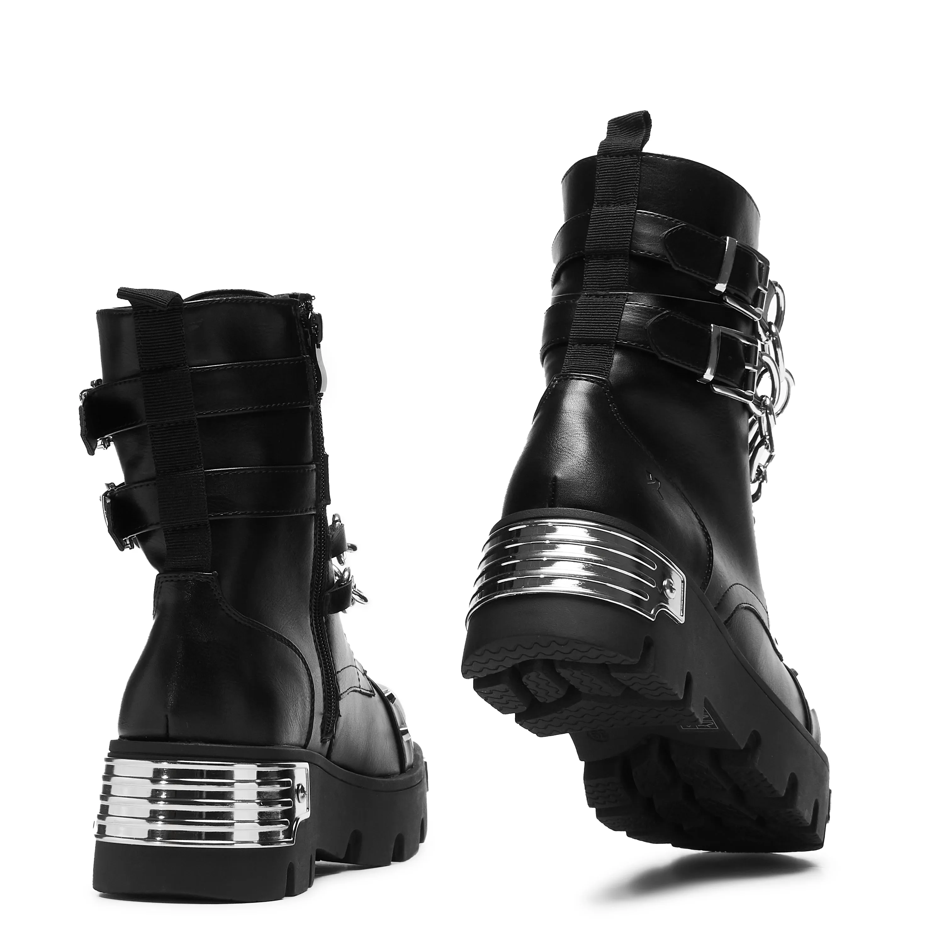 Shackled Shadows Heavy Duty Chain Biker Boots - Black sold by Koi Footwear product image thumbnail 5