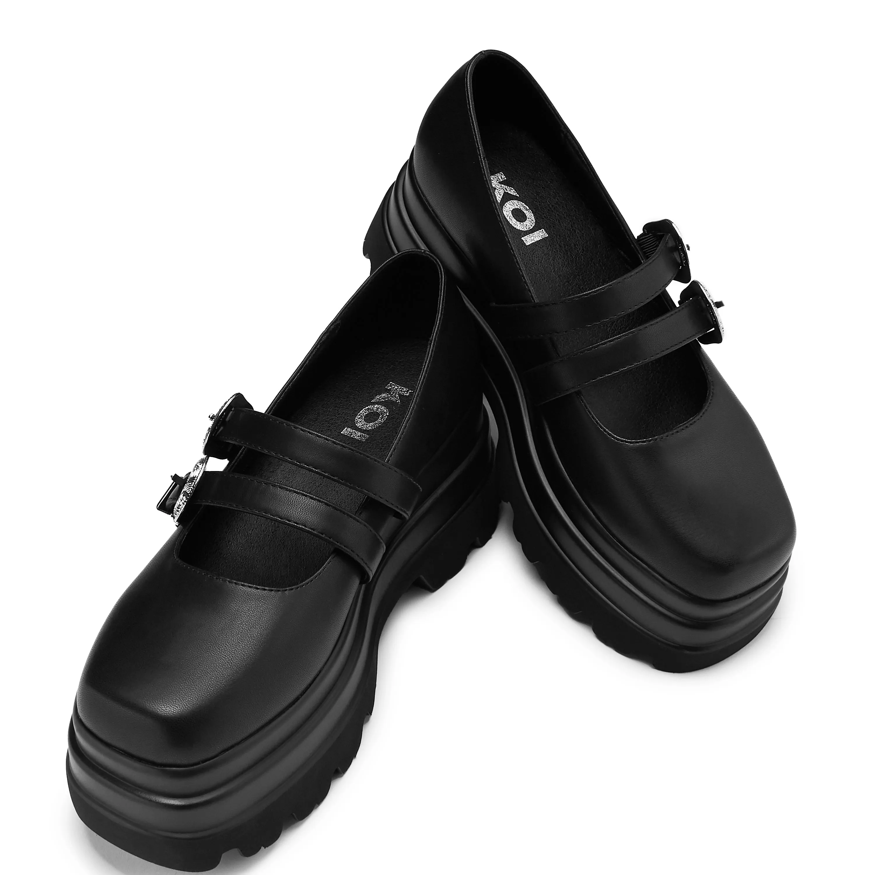 Damona Trident Ornate Buckle Mary Janes - Black sold by Koi Footwear product image thumbnail 4