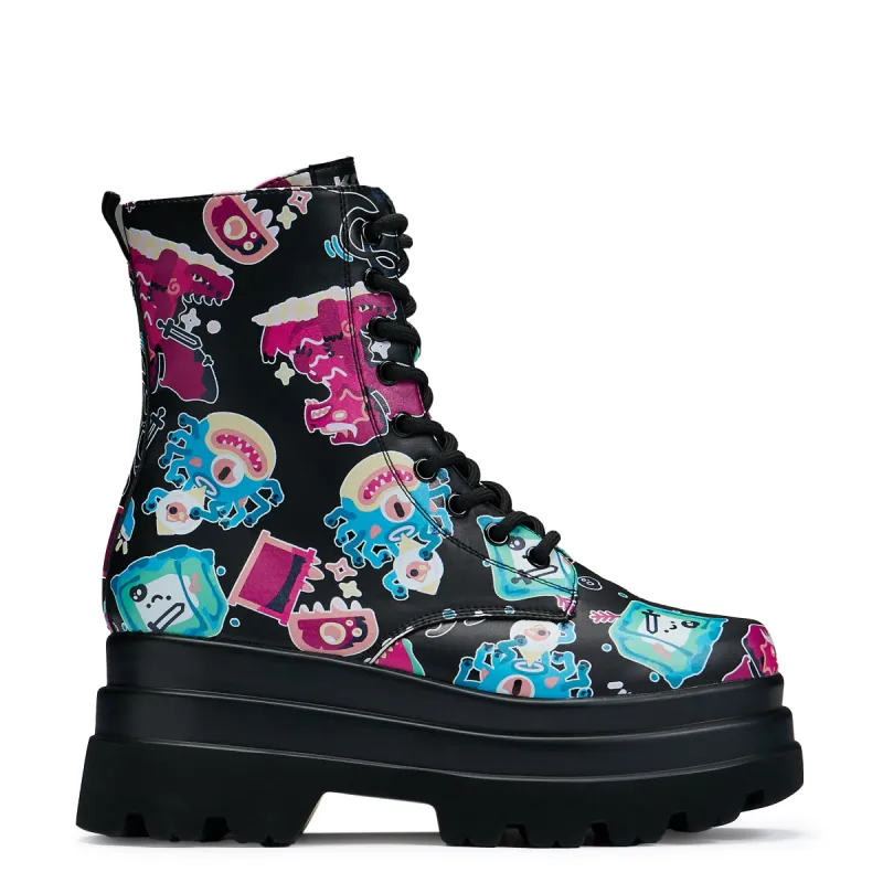 L’otta Monsters Trident Platform Boots - Black Multi sold by Koi Footwear