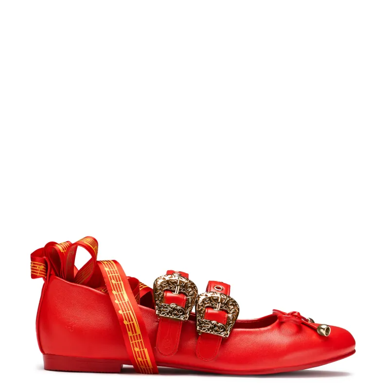 Song Of Rest Bard Flats - Red sold by Koi Footwear