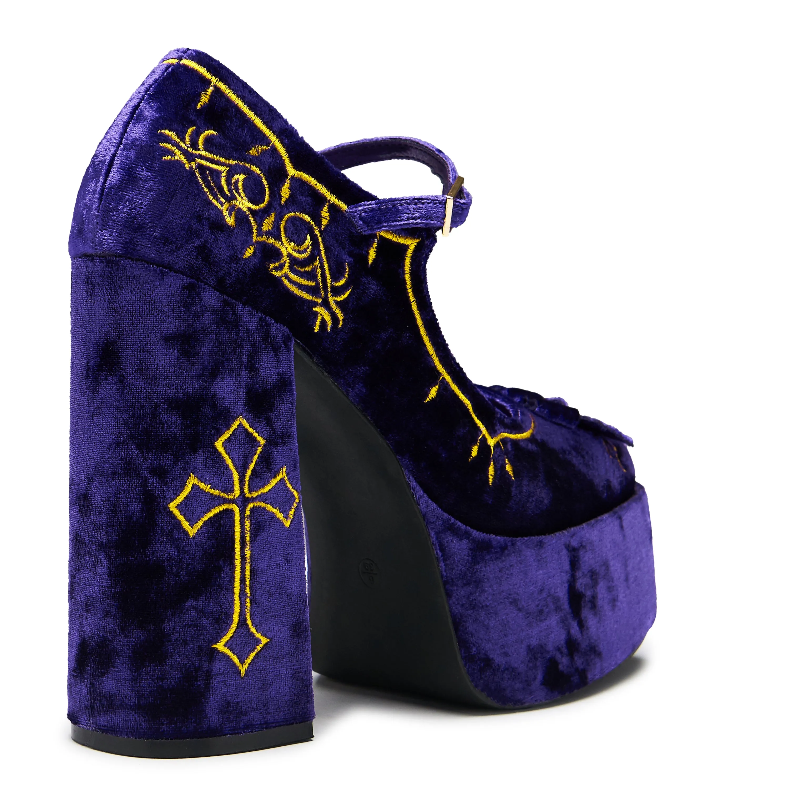 Royal Manor Velvet Platform Heels - Purple sold by Koi Footwear product image thumbnail 5
