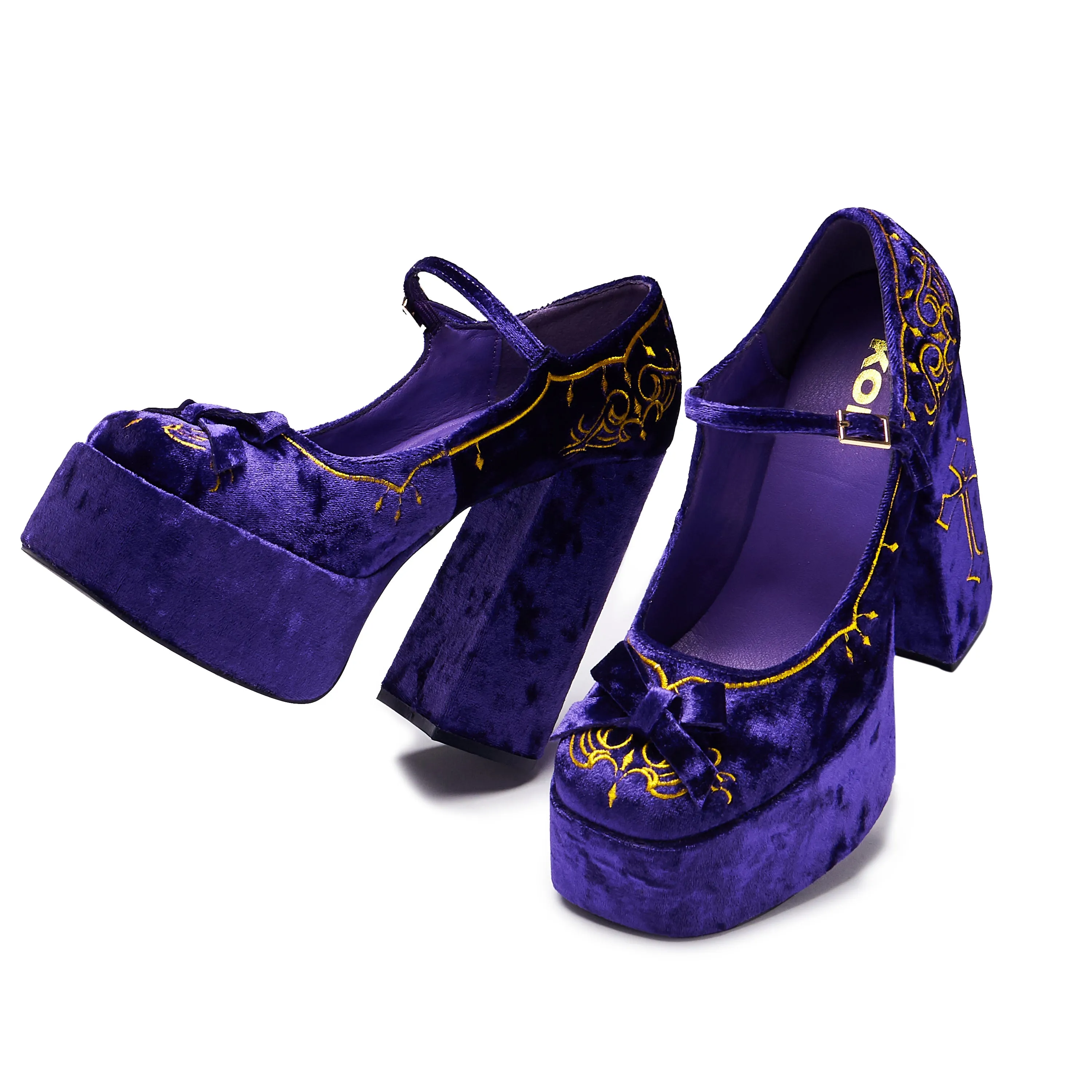 Royal Manor Velvet Platform Heels - Purple sold by Koi Footwear product image thumbnail 4