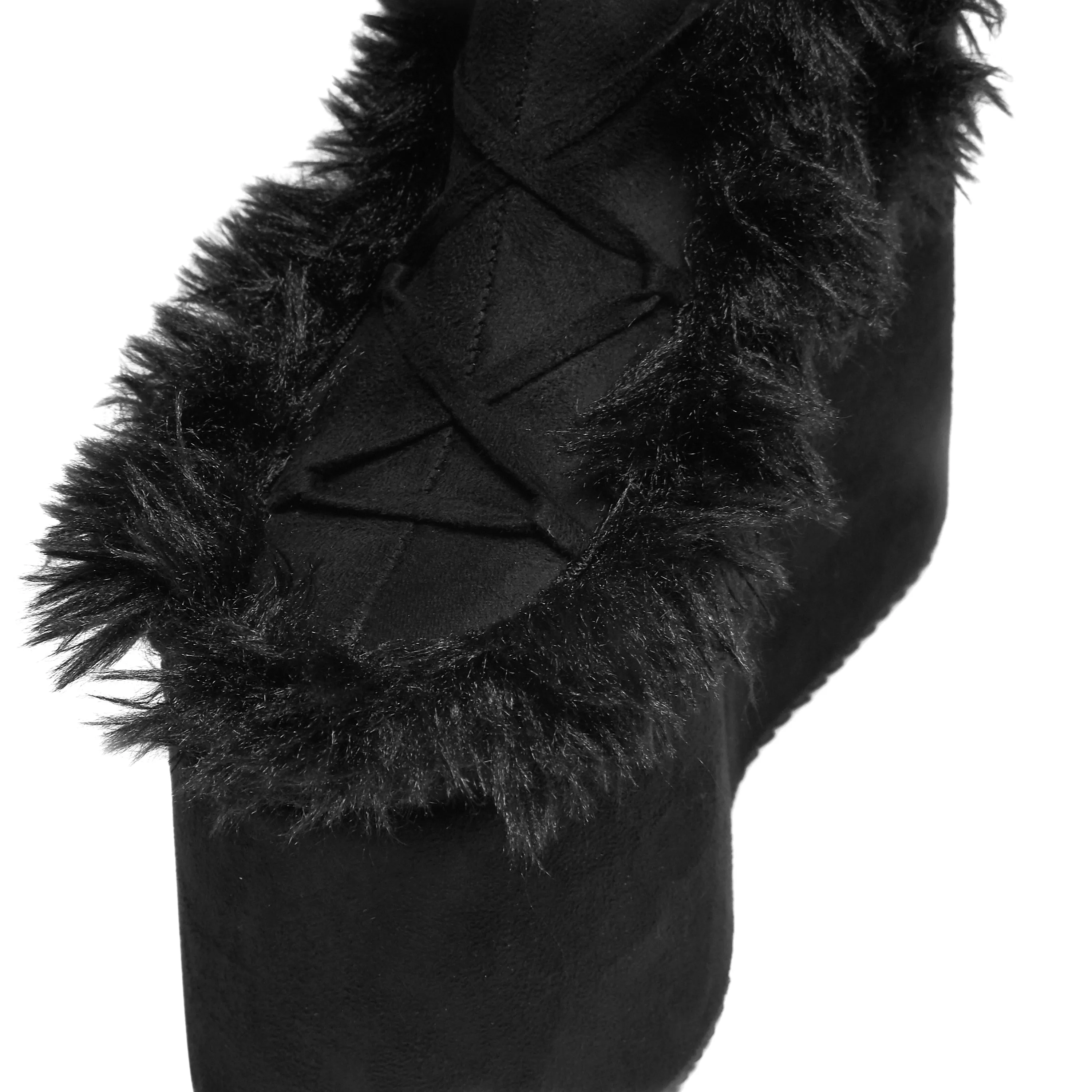 La Push Crescent Platform Faux Fur Long Boots - Black sold by Koi Footwear product image thumbnail 5