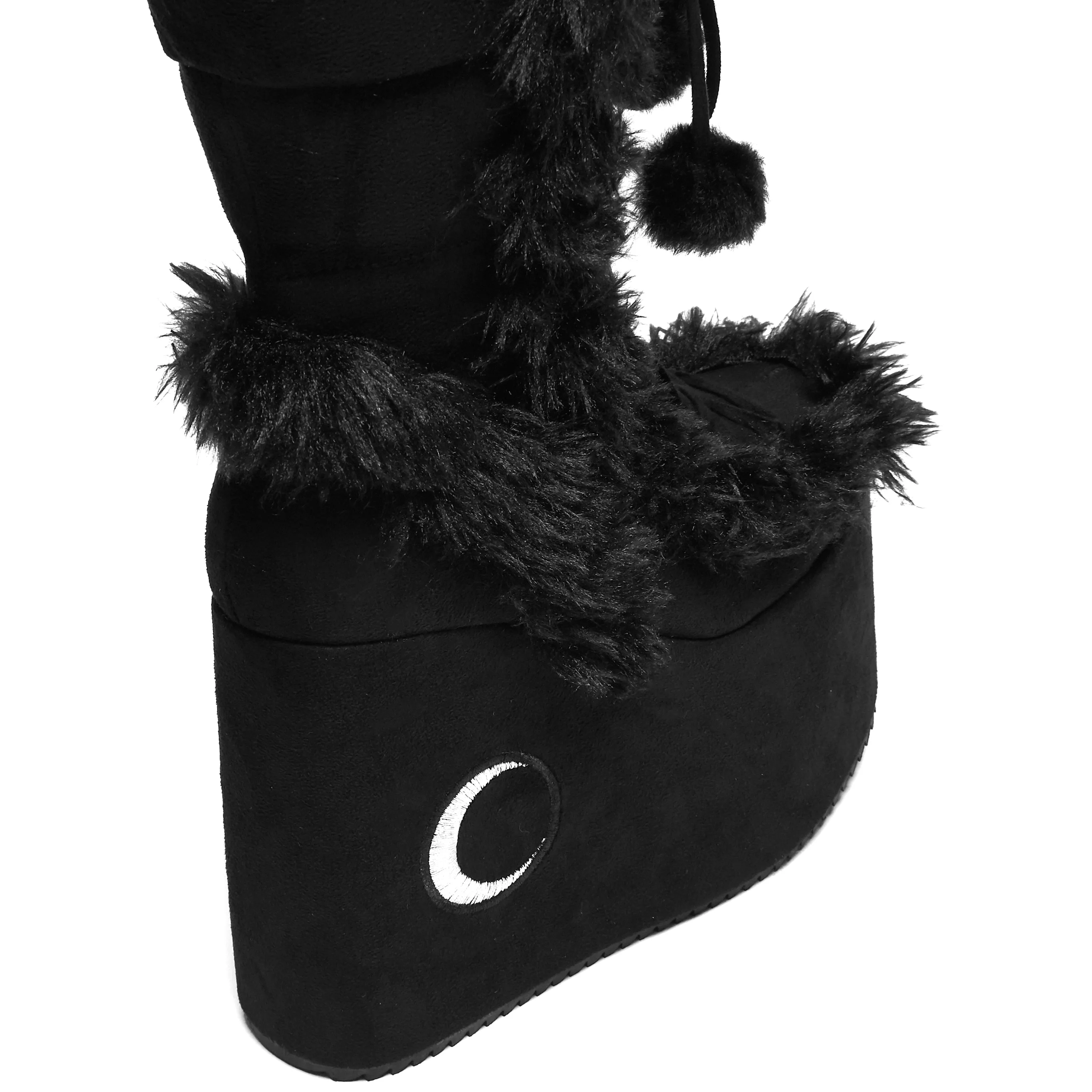 La Push Crescent Platform Faux Fur Long Boots - Black sold by Koi Footwear product image thumbnail 3