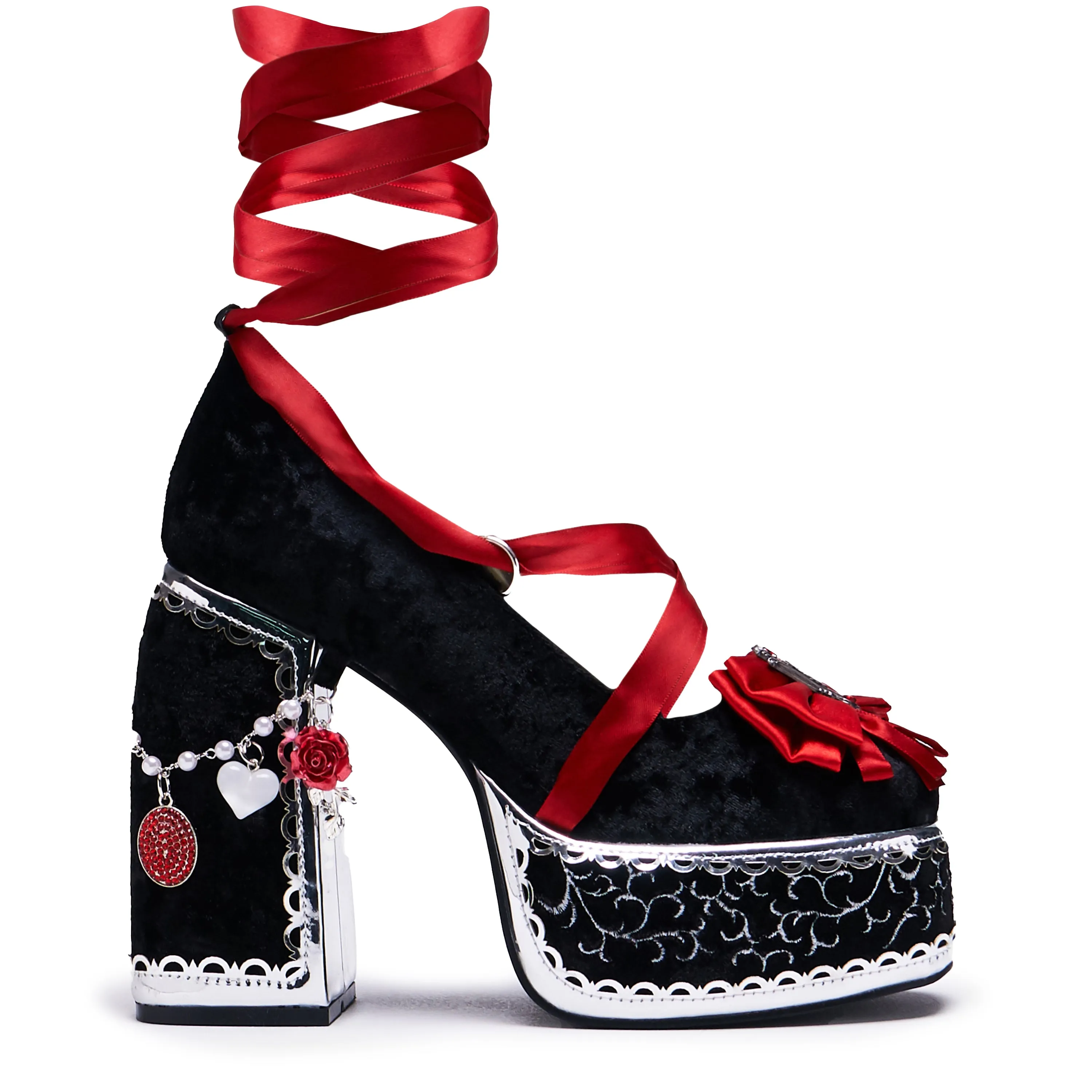 The Cold Ones Midnight Velvet Ornate Heels sold by Koi Footwear product image thumbnail 5