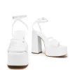 DBP52 WHITE PLATFORM HEEL sold by Koi Footwear