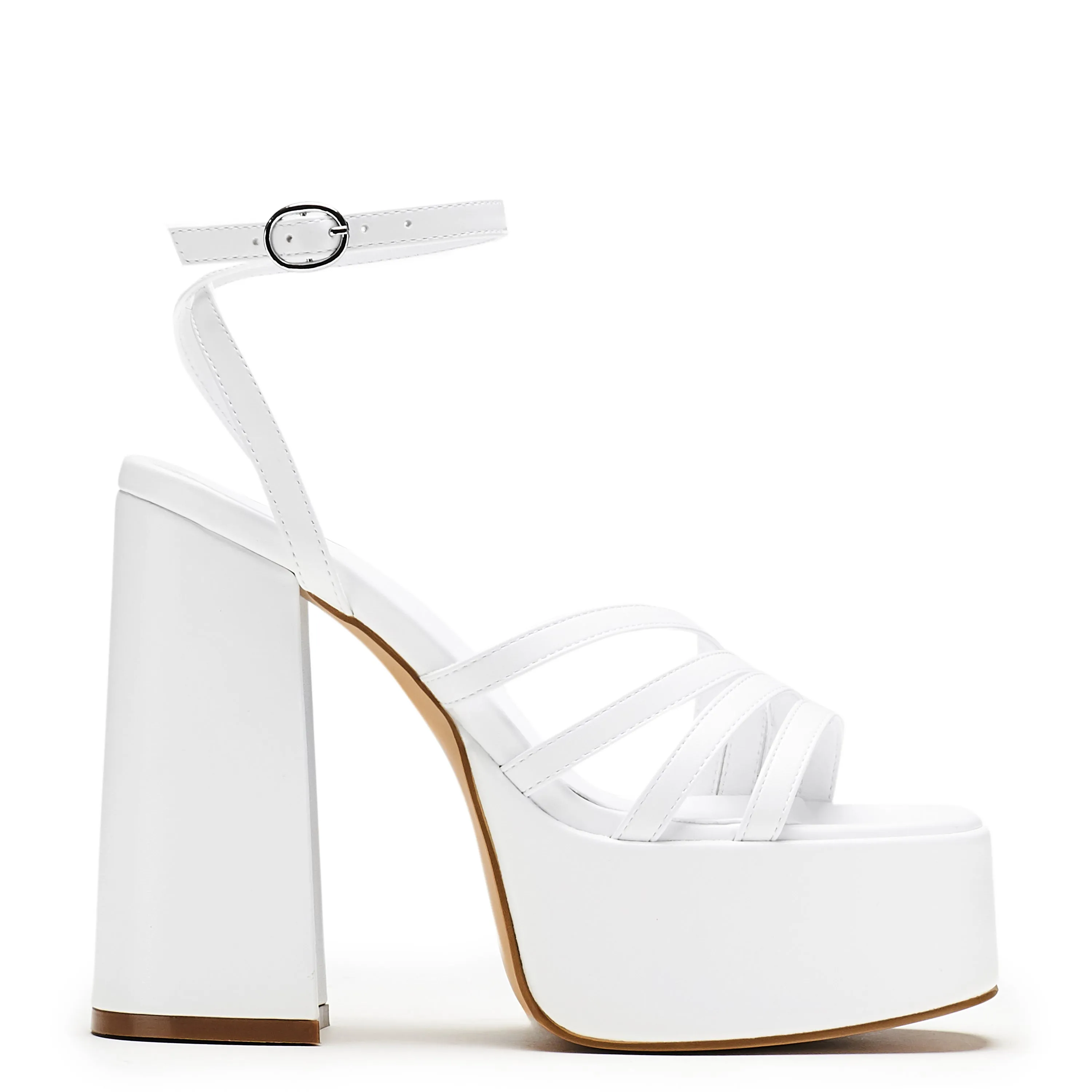 DBP52 WHITE PLATFORM HEEL sold by Koi Footwear