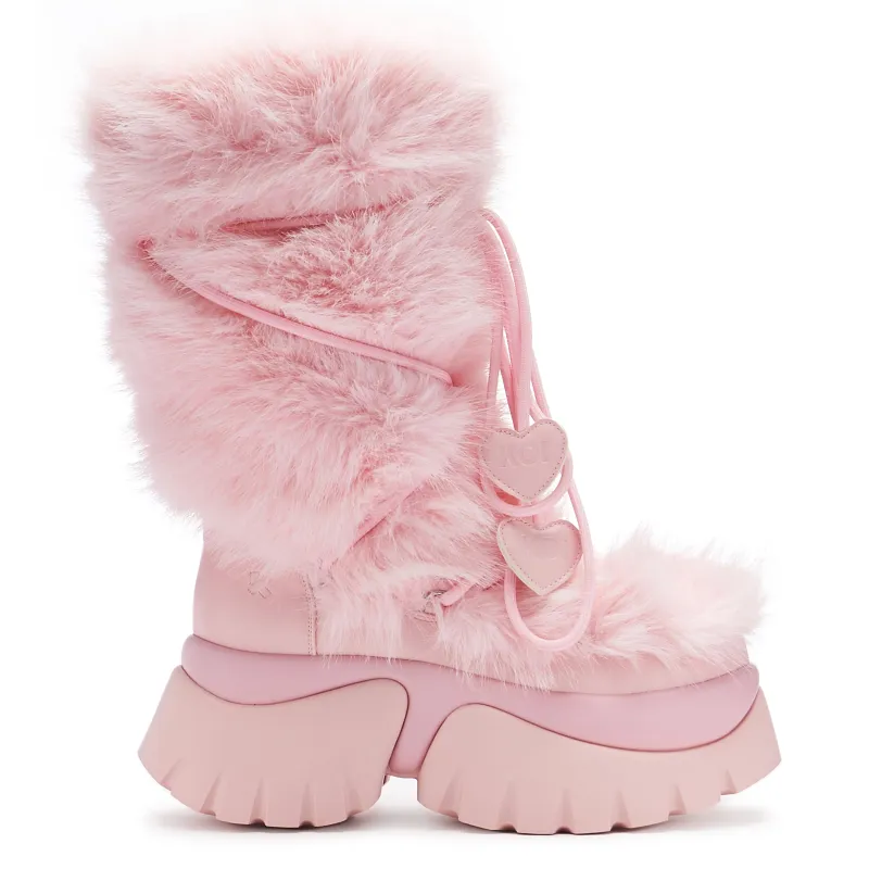 Kawaii Sasquatch Fluffy Snow Boots - Pink sold by Koi Footwear