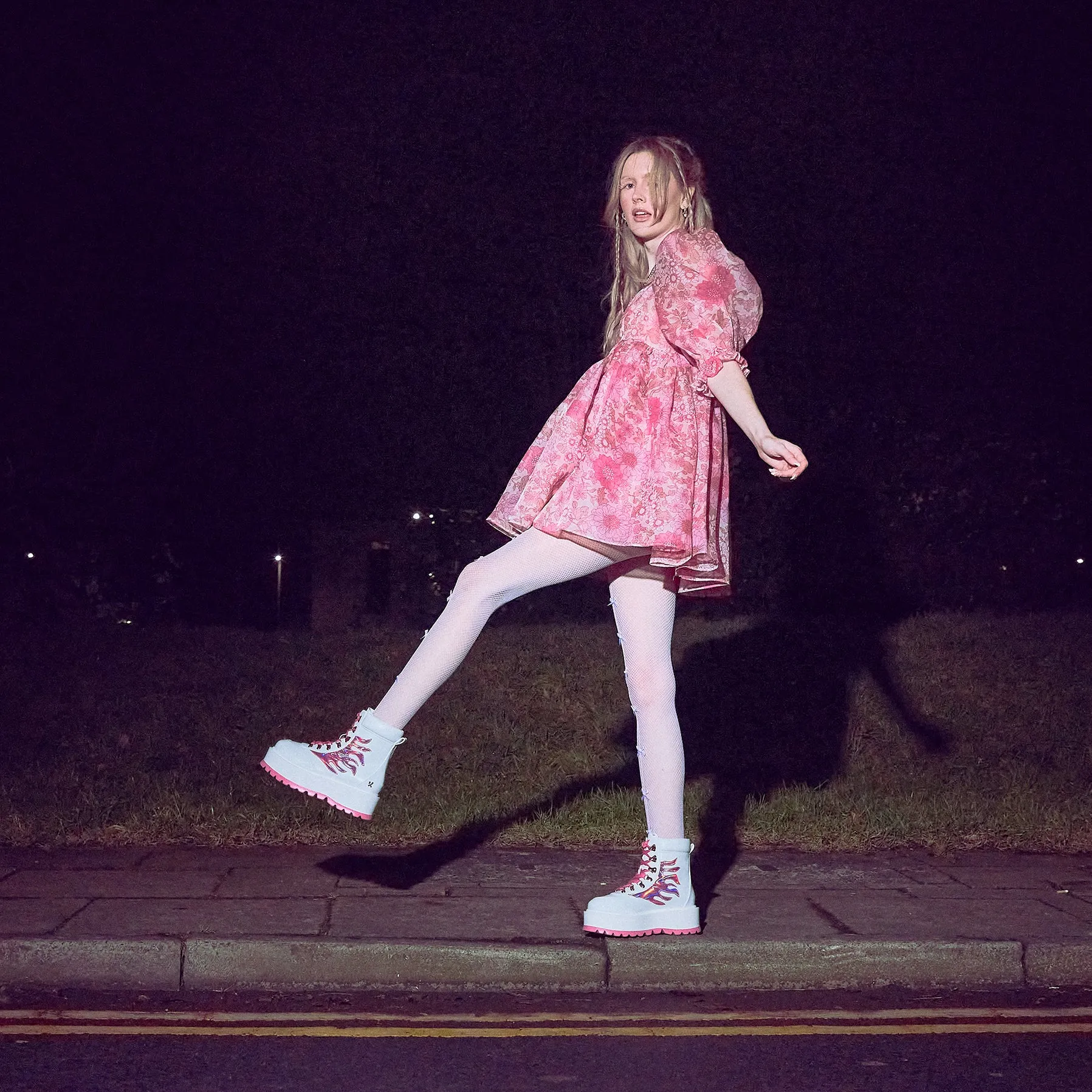 Kawaii Helios Hologram Flame Boots - Pink sold by Koi Footwear product image thumbnail 3