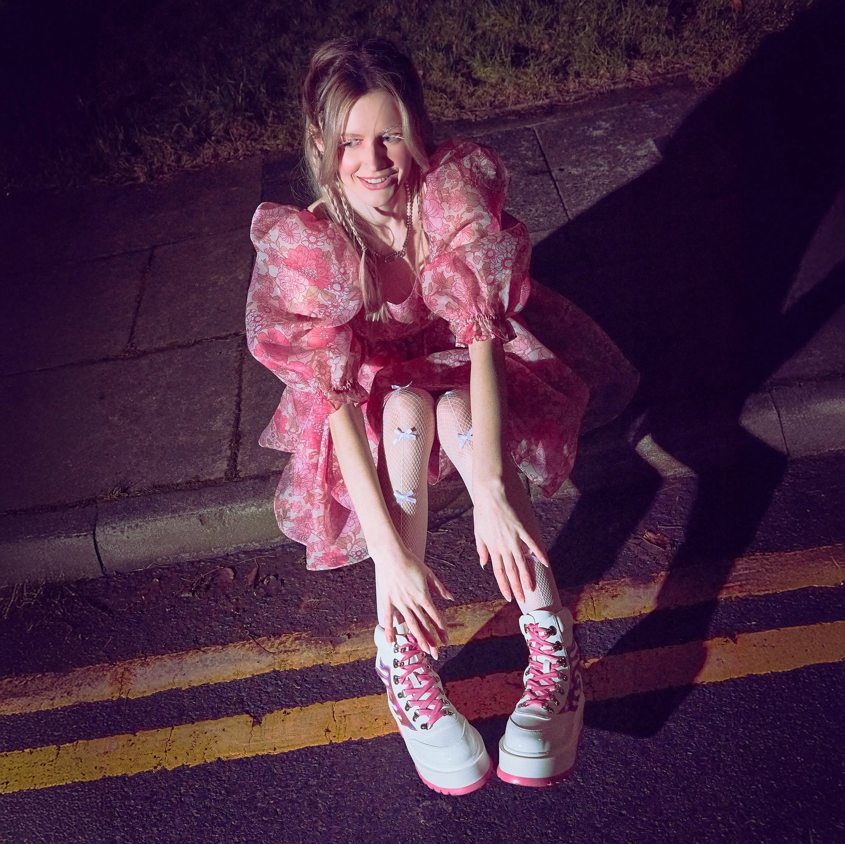 Kawaii Helios Hologram Flame Boots - Pink sold by Koi Footwear product image thumbnail 2