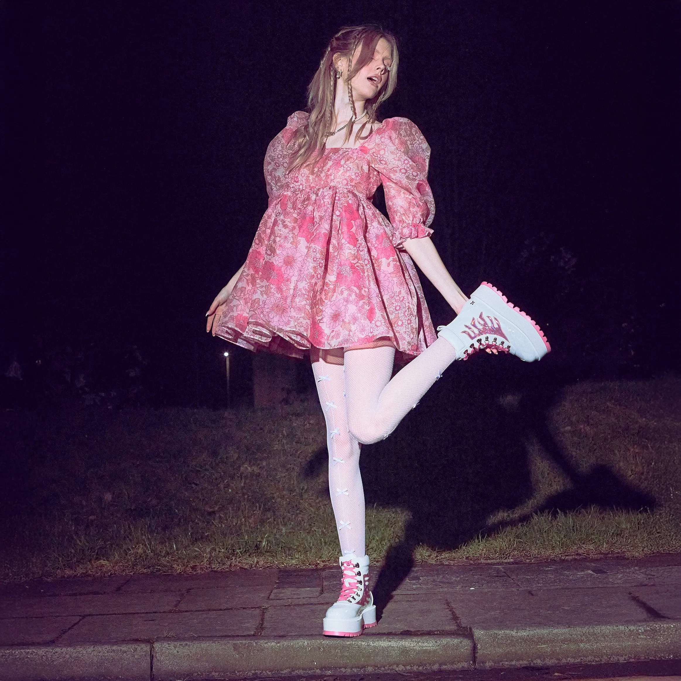 Kawaii Helios Hologram Flame Boots - Pink sold by Koi Footwear product image thumbnail 4