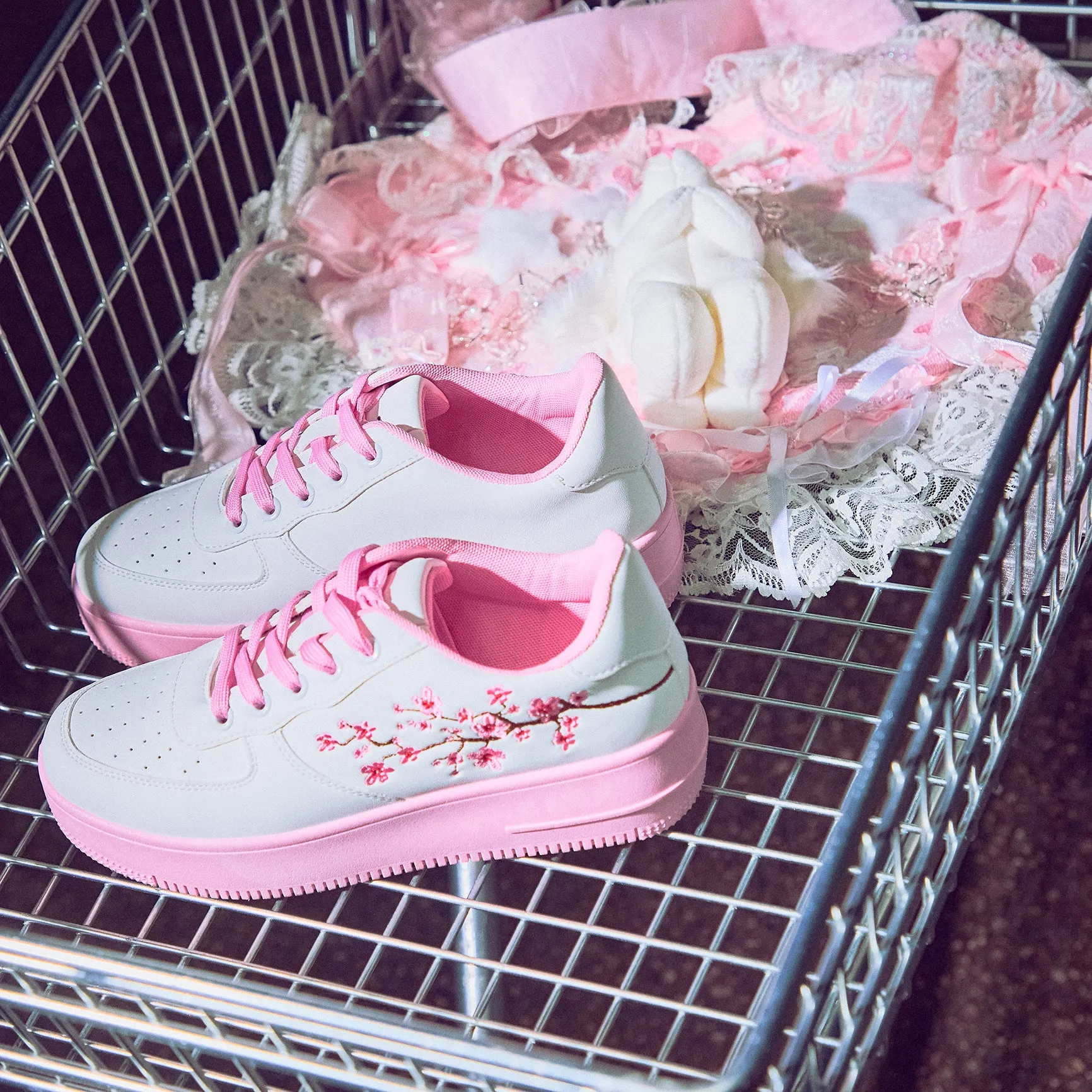 Morning Sakura Platform Trainers - White sold by Koi Footwear