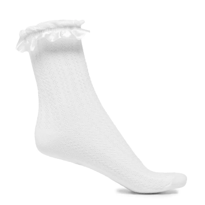 Divine Ruffle White Socks sold by Koi Footwear