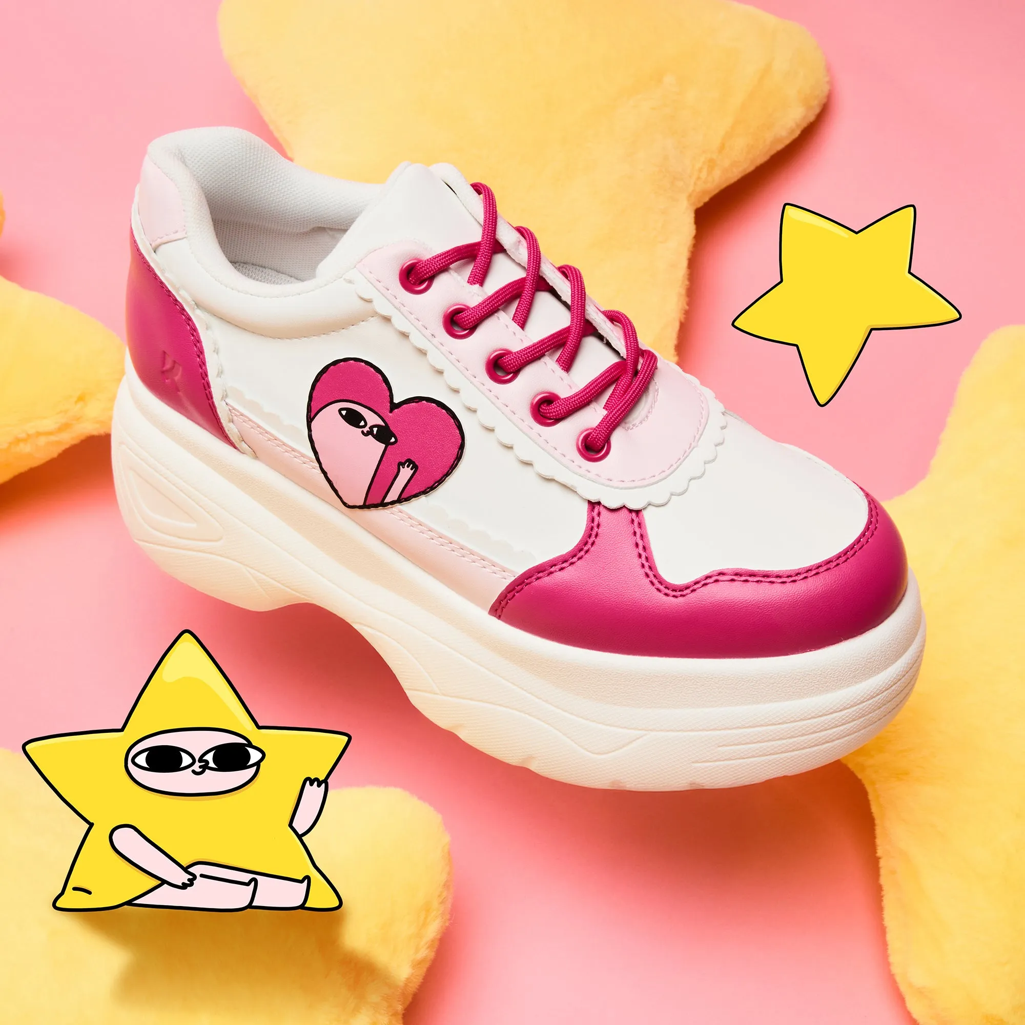 Loveable Antics Chunky Trainers - Pink sold by Koi Footwear