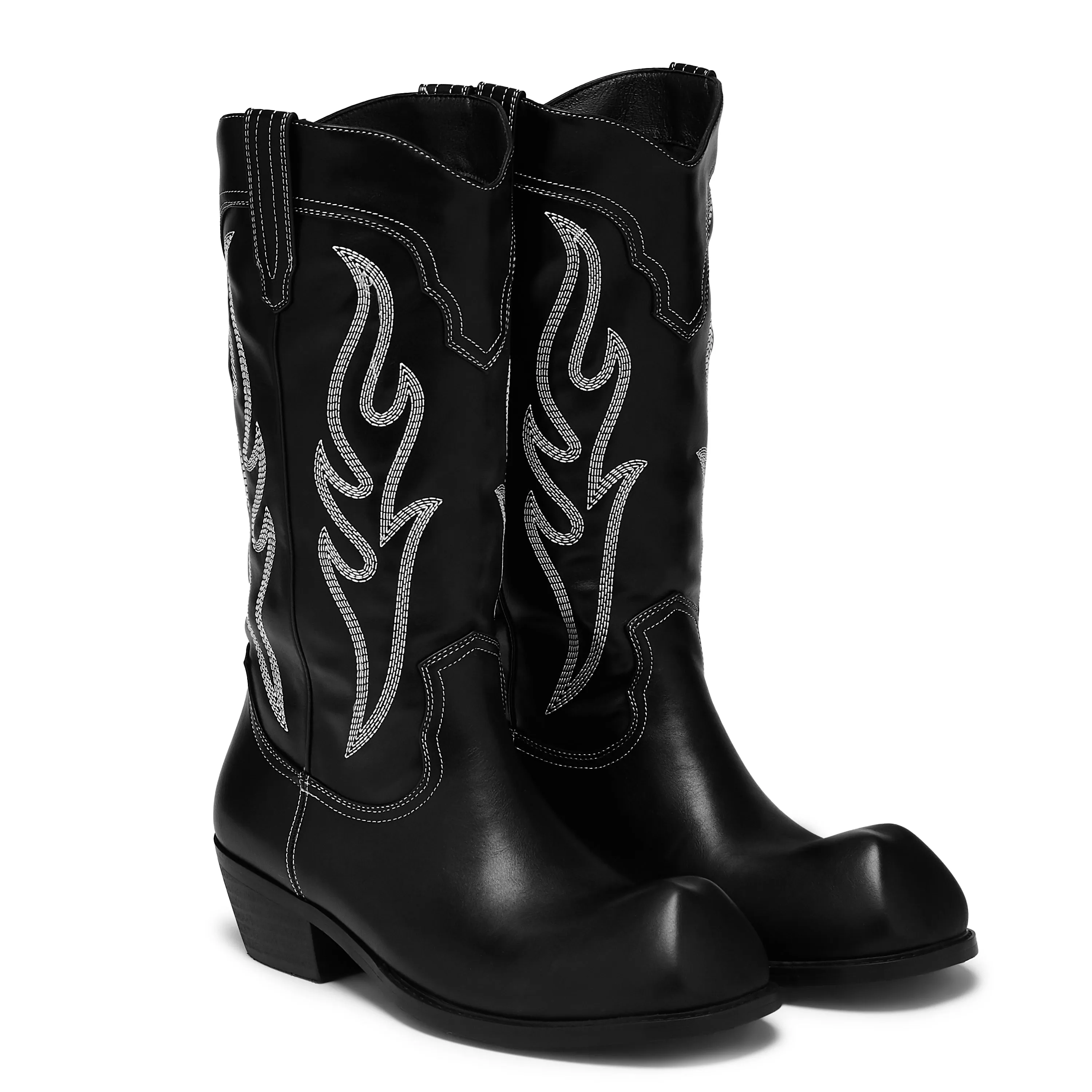 Cryptek Men's Snub Nose Tall Cowboy Boots - Black Vintage sold by Koi Footwear product image thumbnail 5